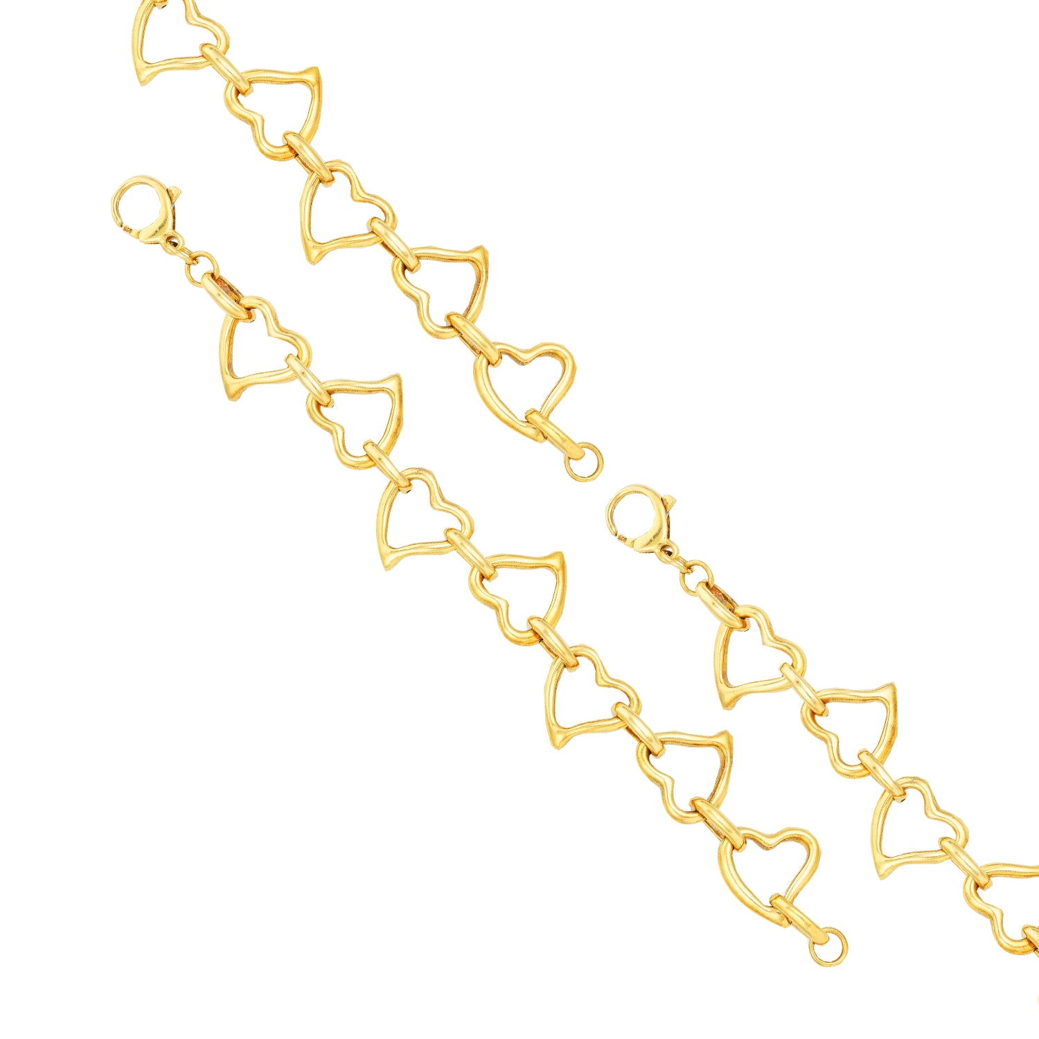 Interlinked Heart Outline Silver Bracelet