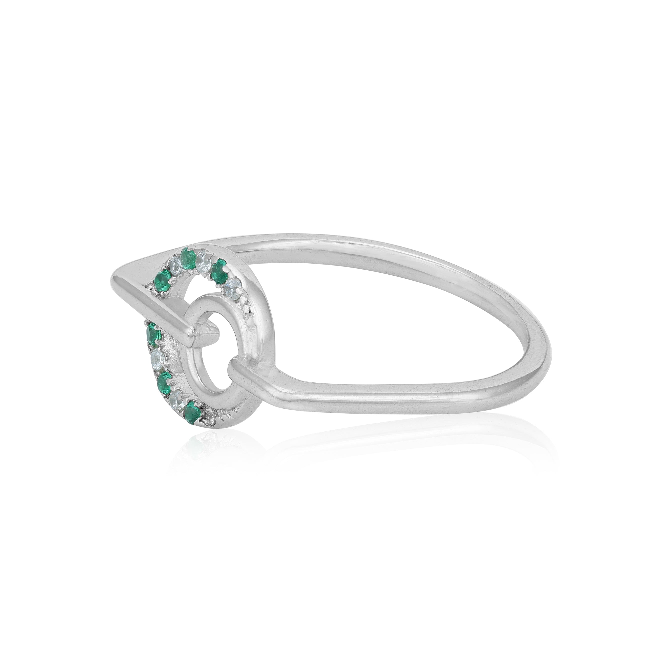 Interlocking Circle 925 Sterling Silver Ring for Women
