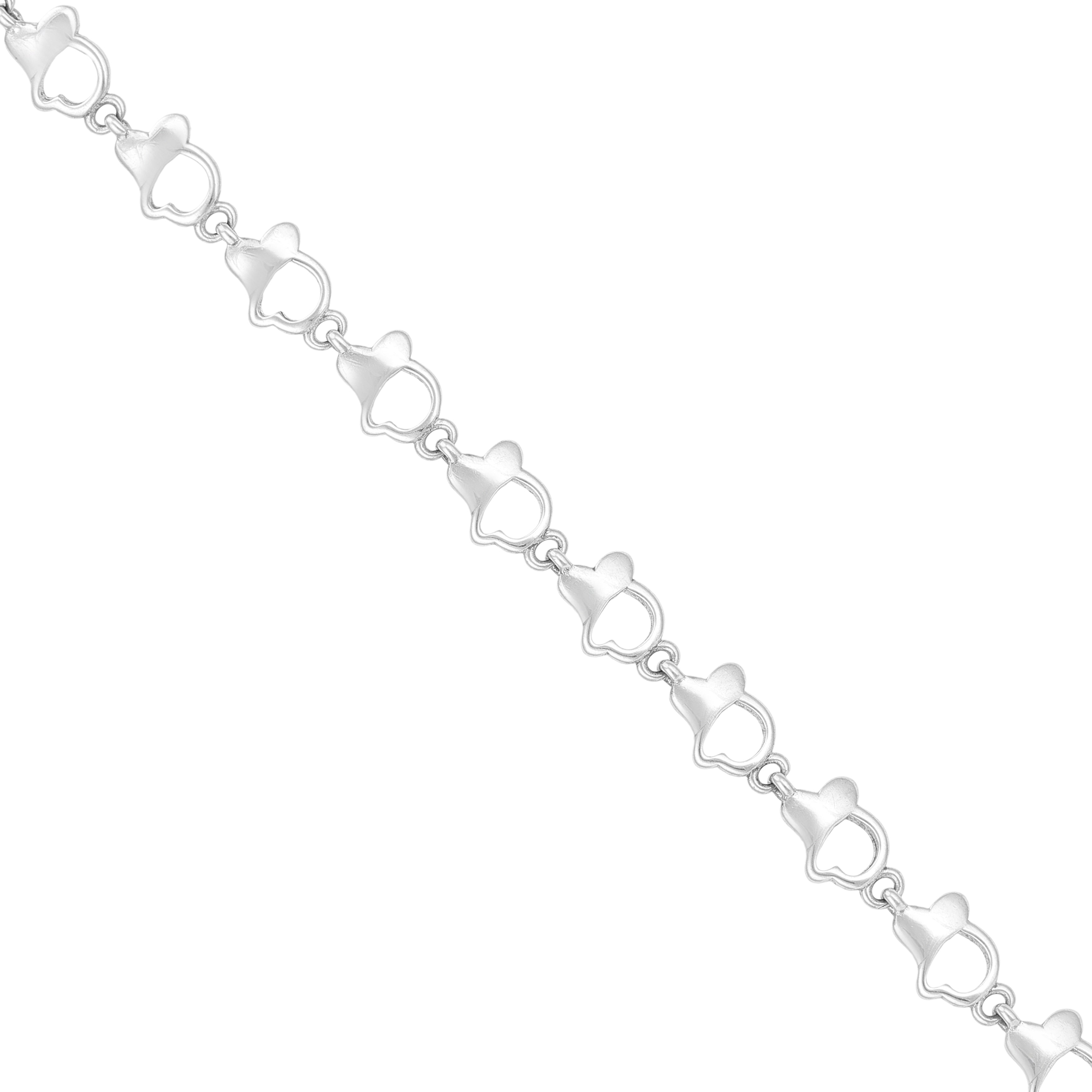 Intertwined Hearts 95 Rhodium Plated Dual Form Bracelets