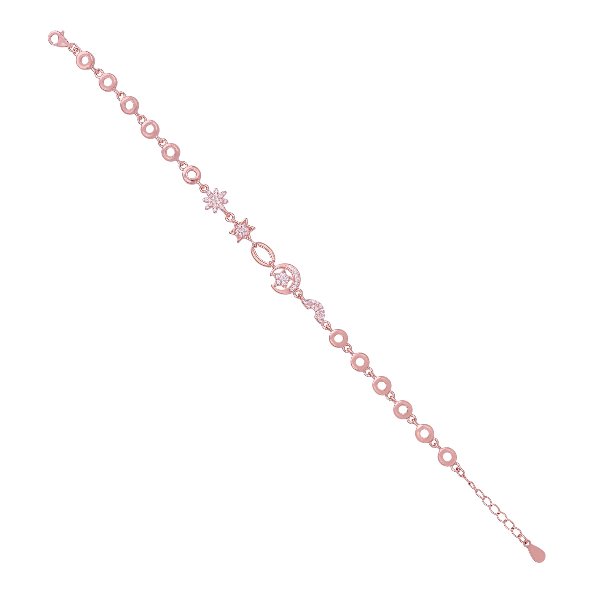 Intricate Floral Link 925 Sterling Silver Star bracelet for women