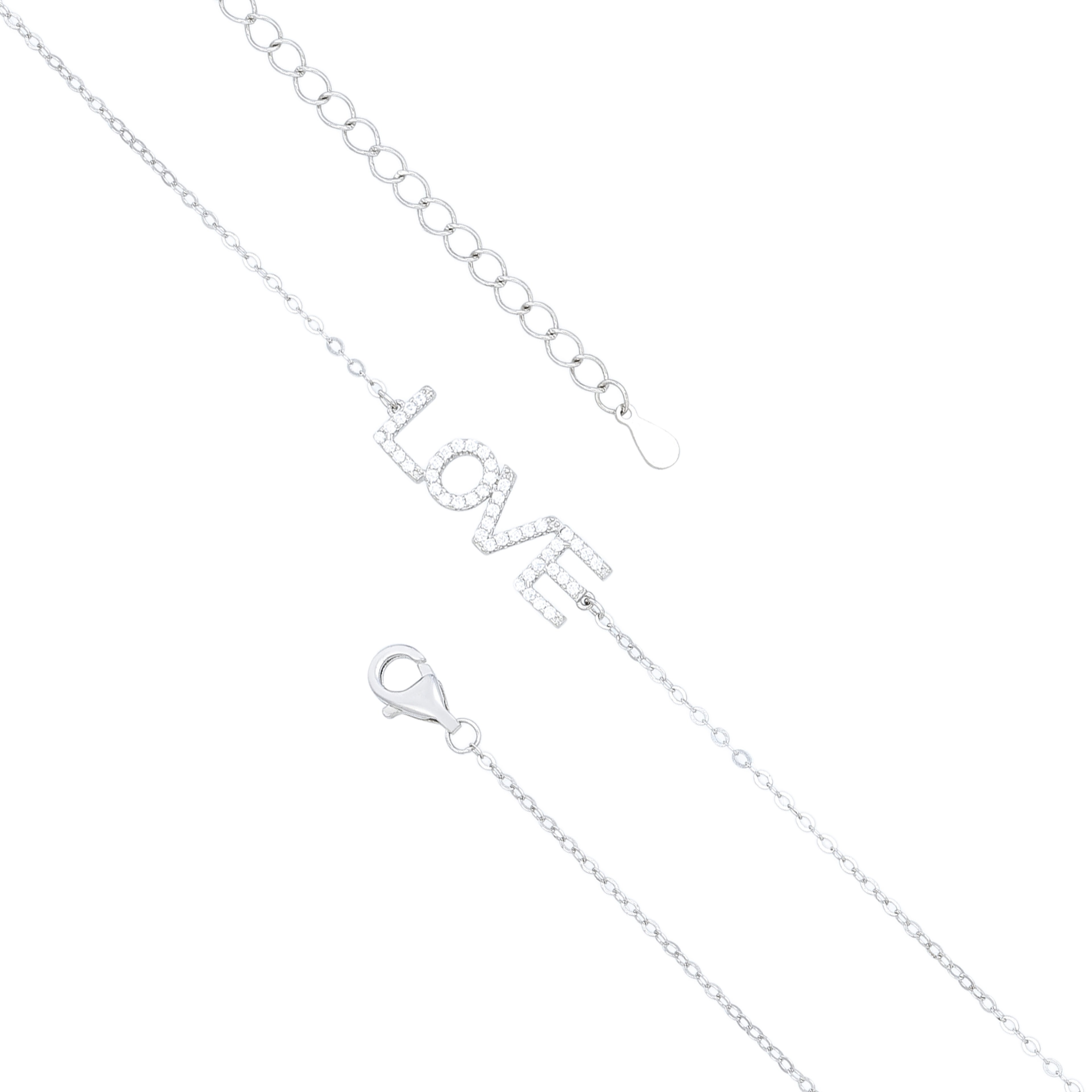 LOVE Pav Silver Bracelet