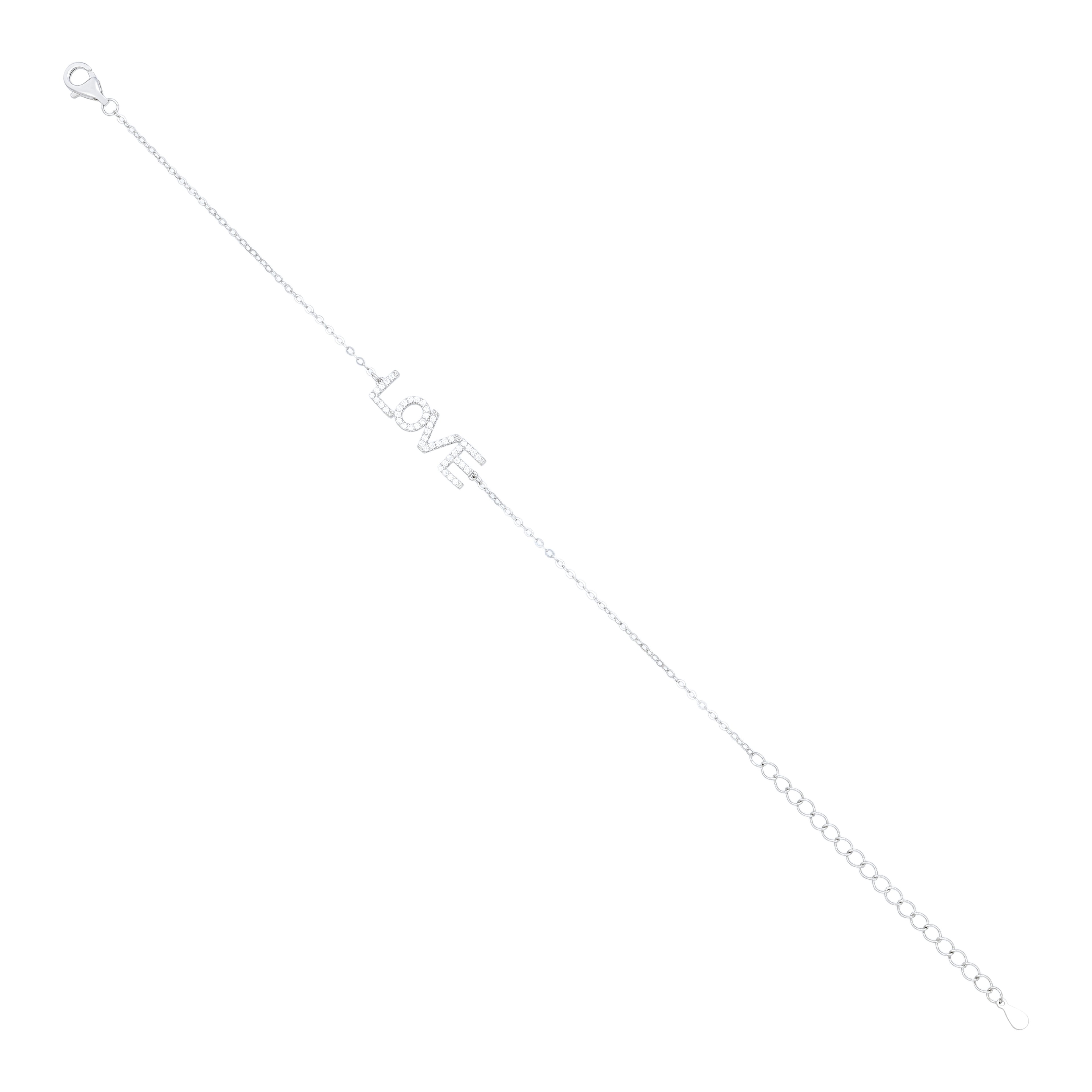 LOVE Pav Silver Bracelet