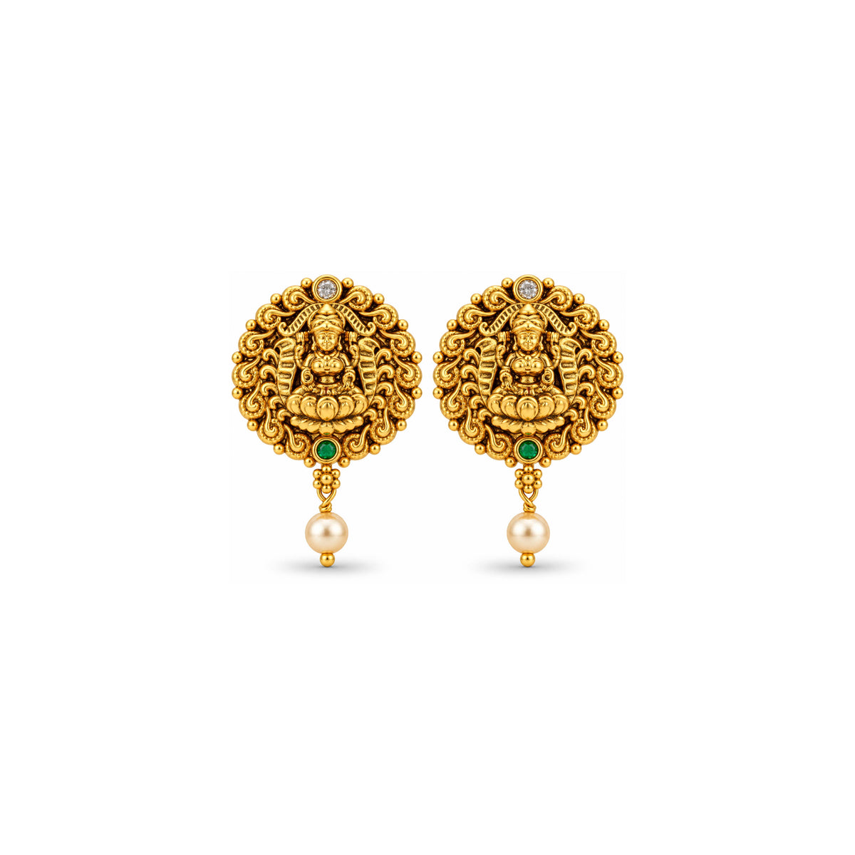 Lakshmi Antique Pearl Drop Sterling Silver Earring