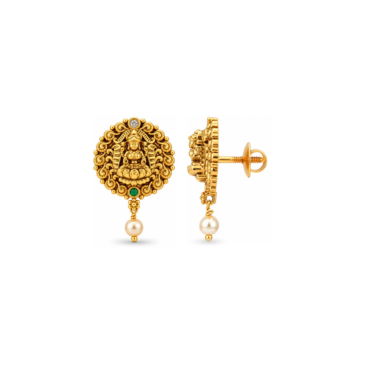 Lakshmi Antique Pearl Drop Sterling Silver Earring