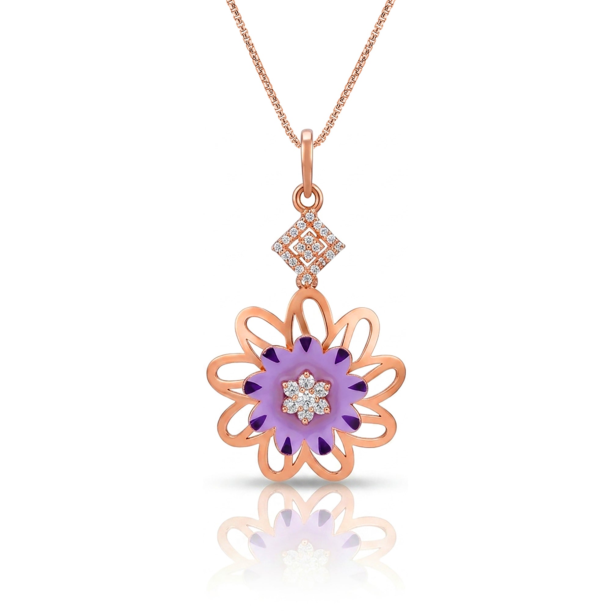 Lavender Blossom Grace 925 Sterling Silver Pendant