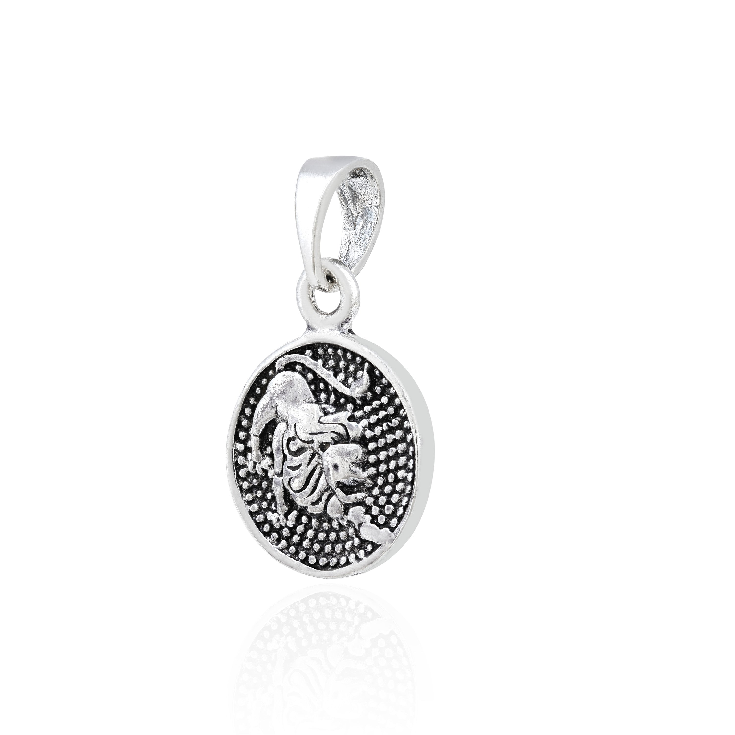 Leo Zodiac Power Disc 925 Sterling Silver Pendant for women