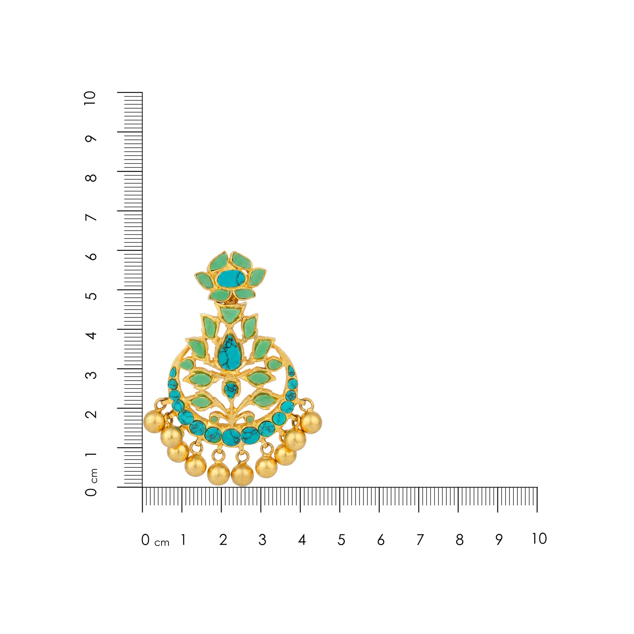 Lotus Turquoise 925 Sterling Silver Golden Drop Earring