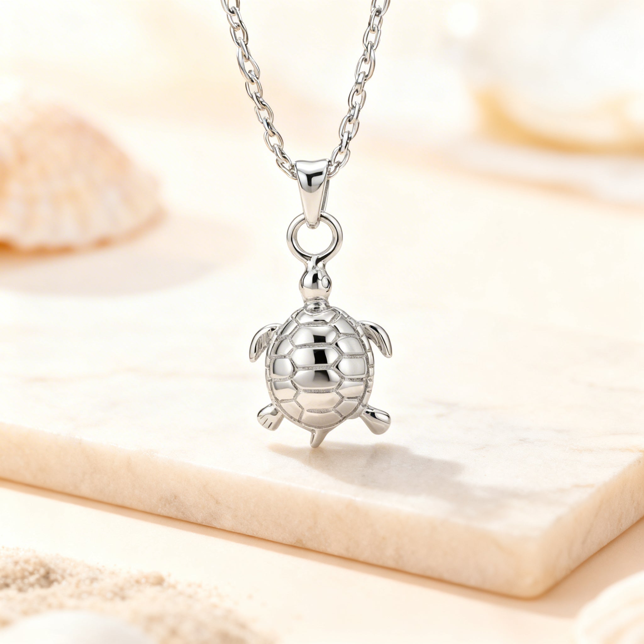 Lucky Turtle 925 Sterling Silver Ocean Charm Pendant for Women