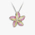 Lush Pink Plumeria Rhodium 925 Flower Chain Pendants