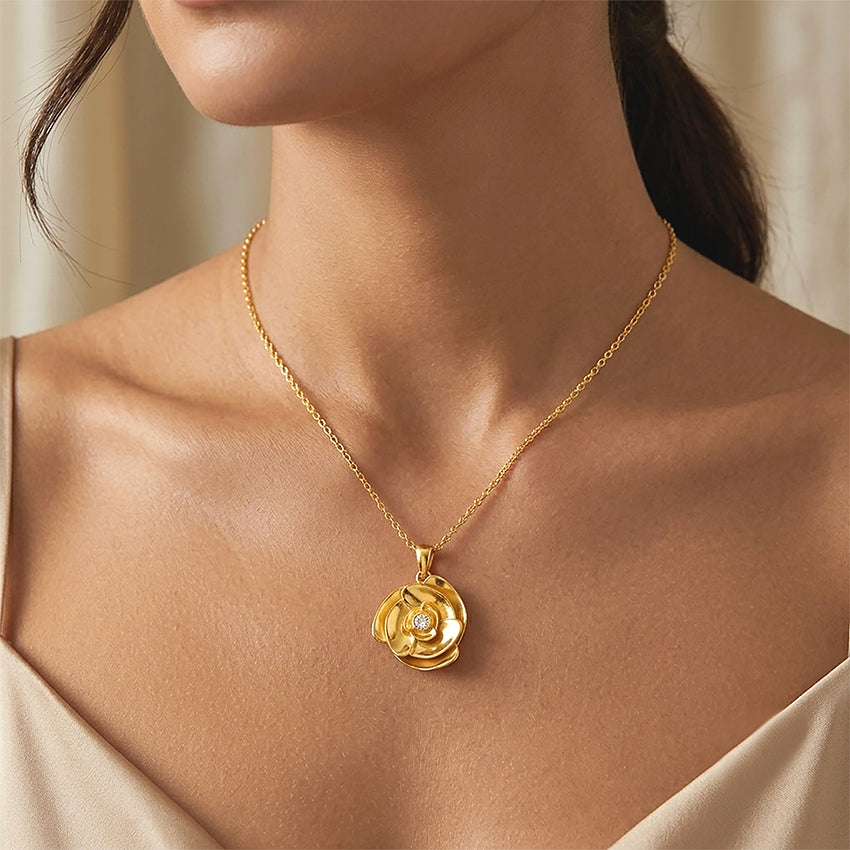 Luxe Rose Shine 925 Sterling Silver Chain Pendant