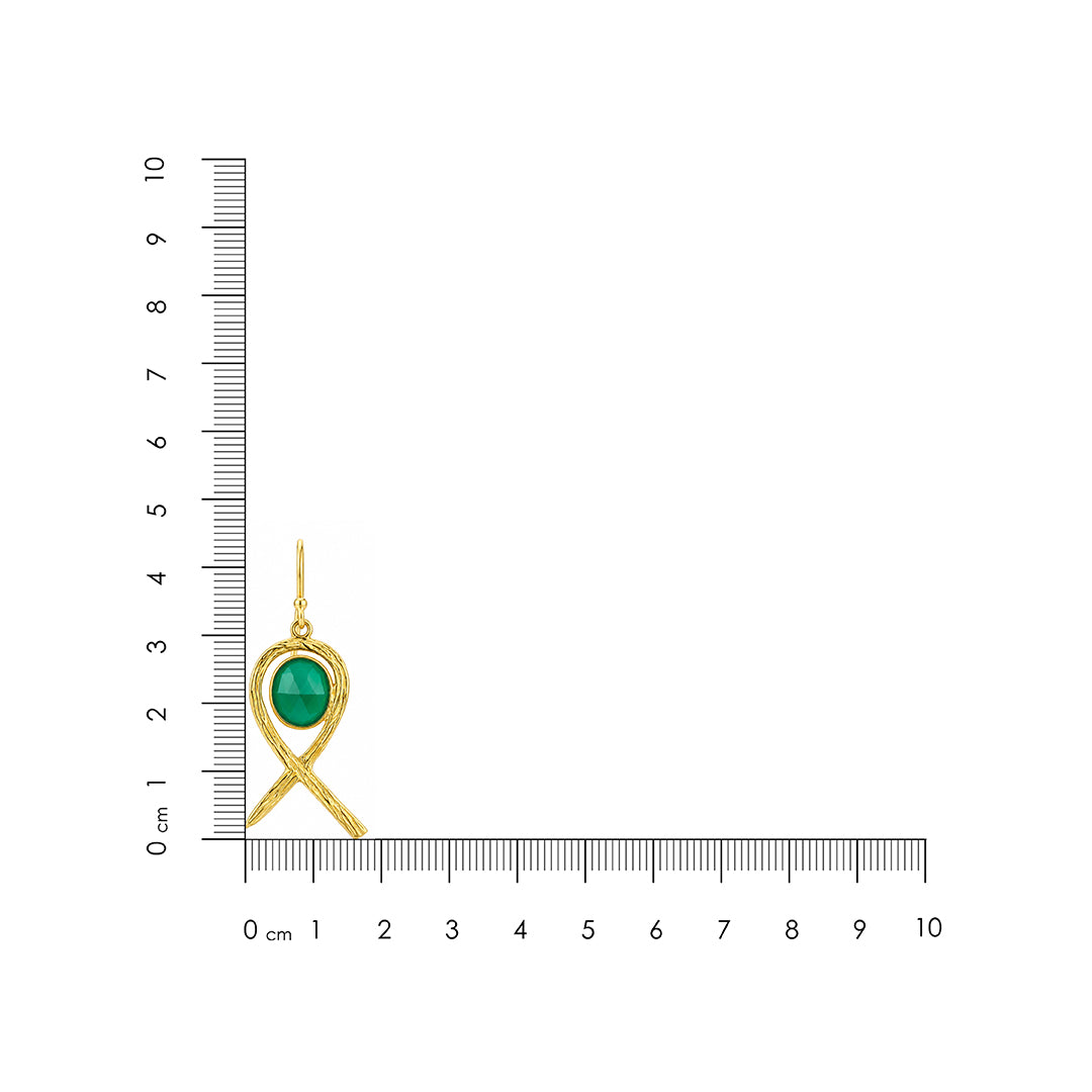 Luxe Green Loop 925 Sterling Silver Fashion Earrings