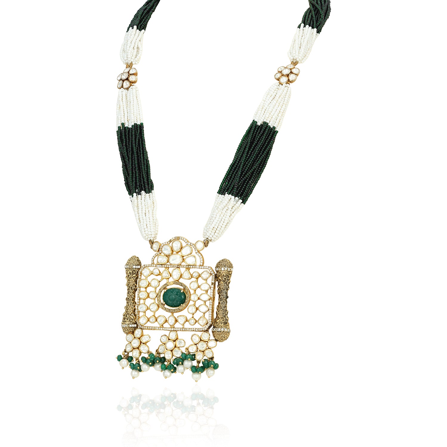 Luxurious Pearl Green Necklace with 925 Sterling Silver for Women