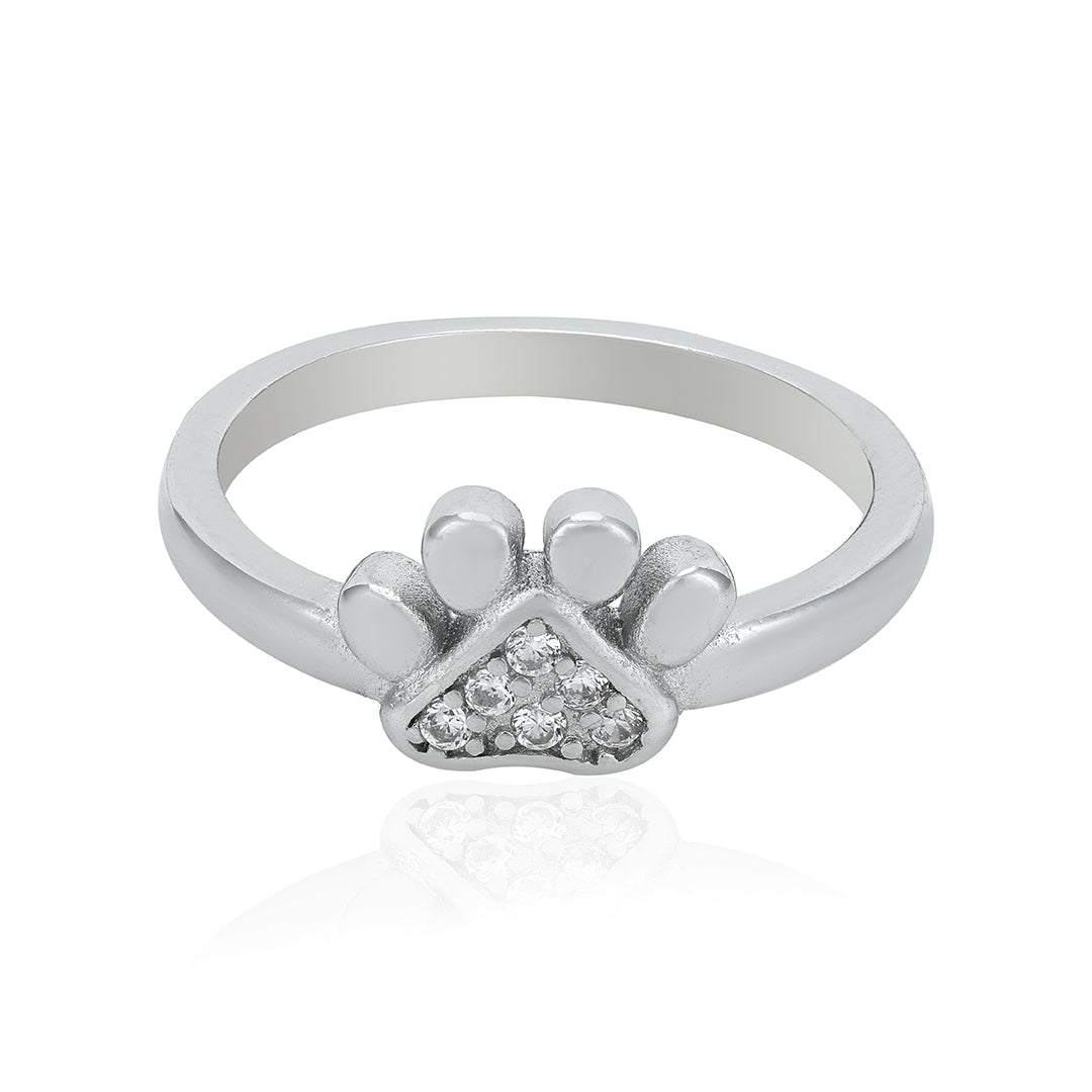 Luxury Triangular Paw 925 Sterling Silver Ring for Baby