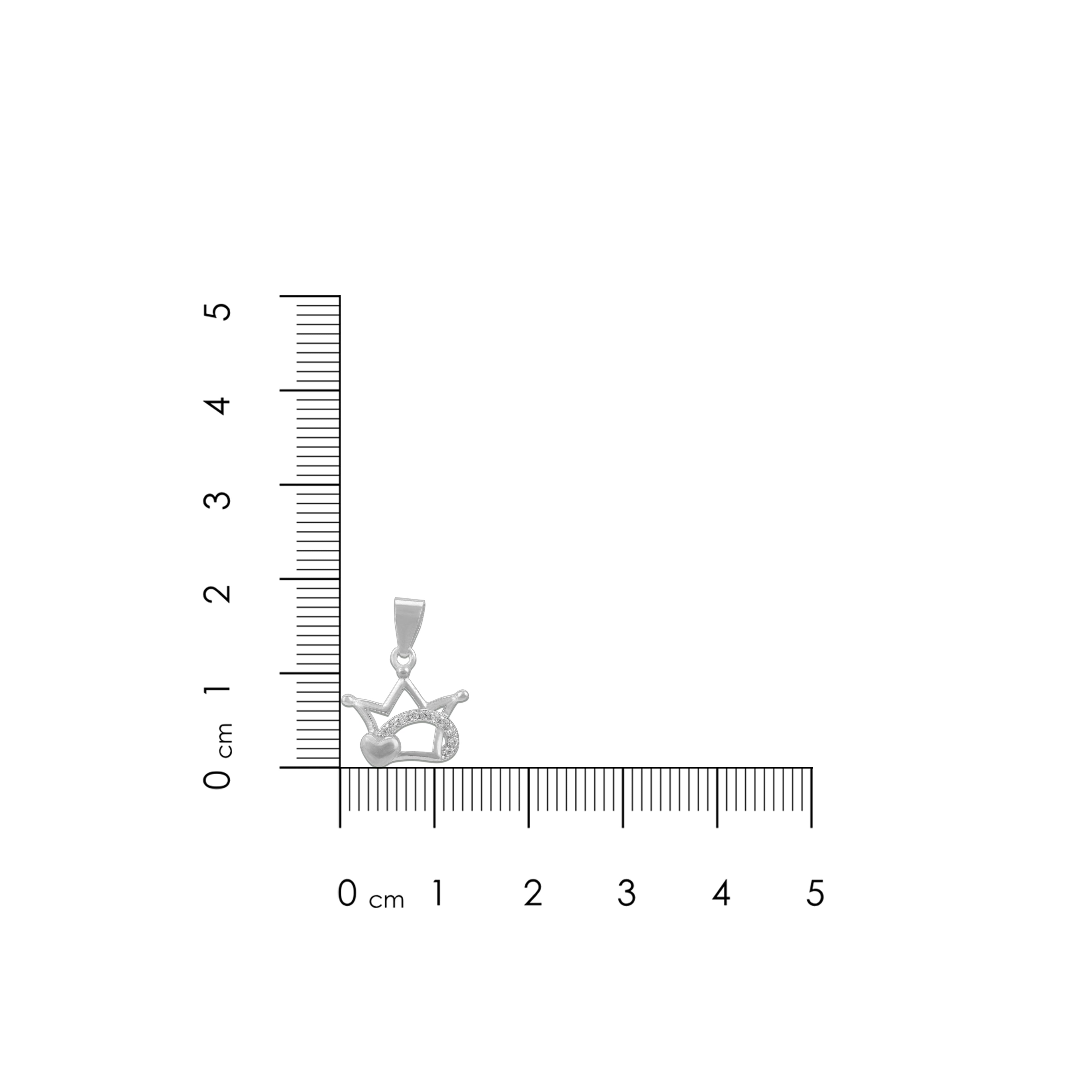 Magical Crown Sparkle 925 Sterling Silver Heart Pendant for Women