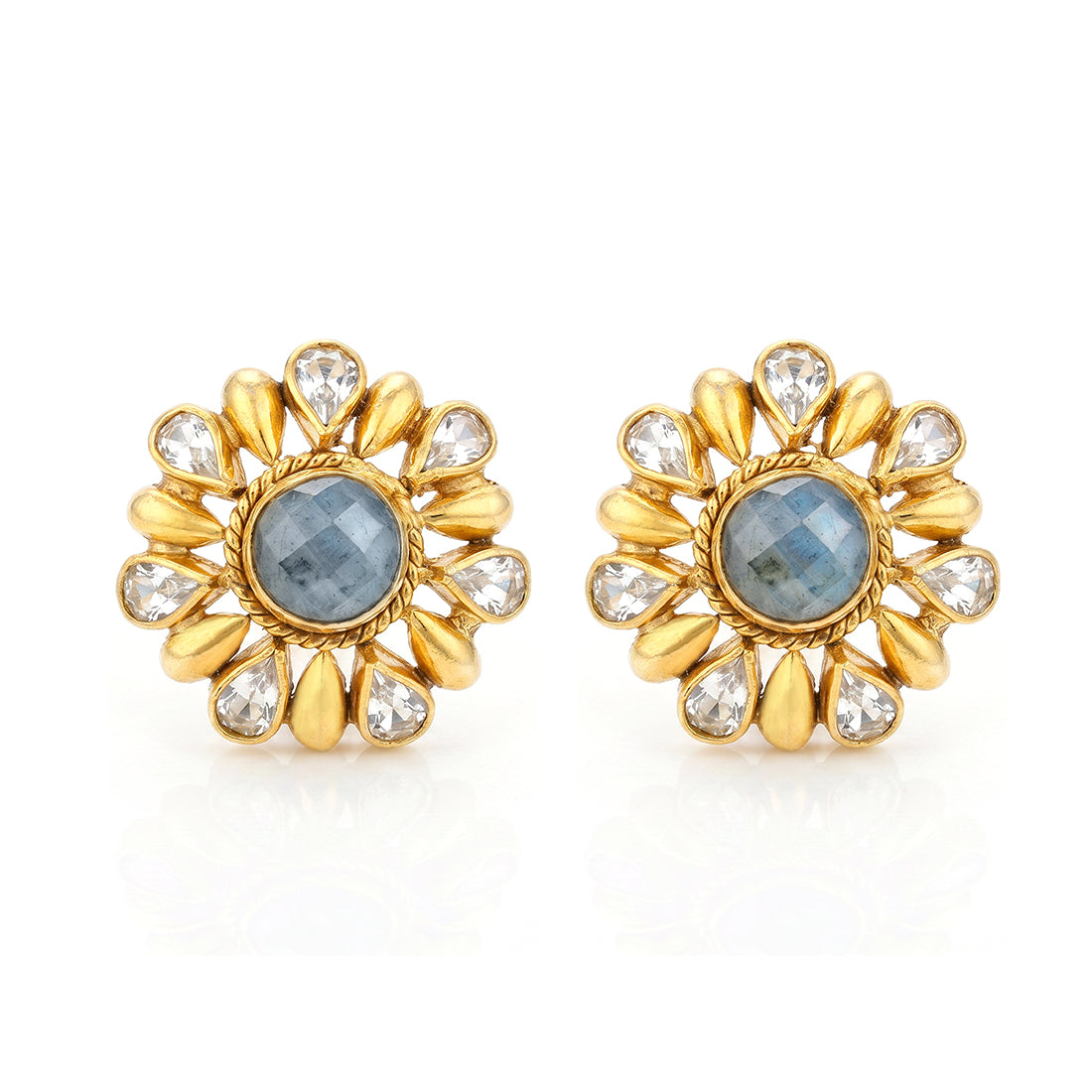Majestic Polki Glory Shine 925 Sterling Silver Statement Earring