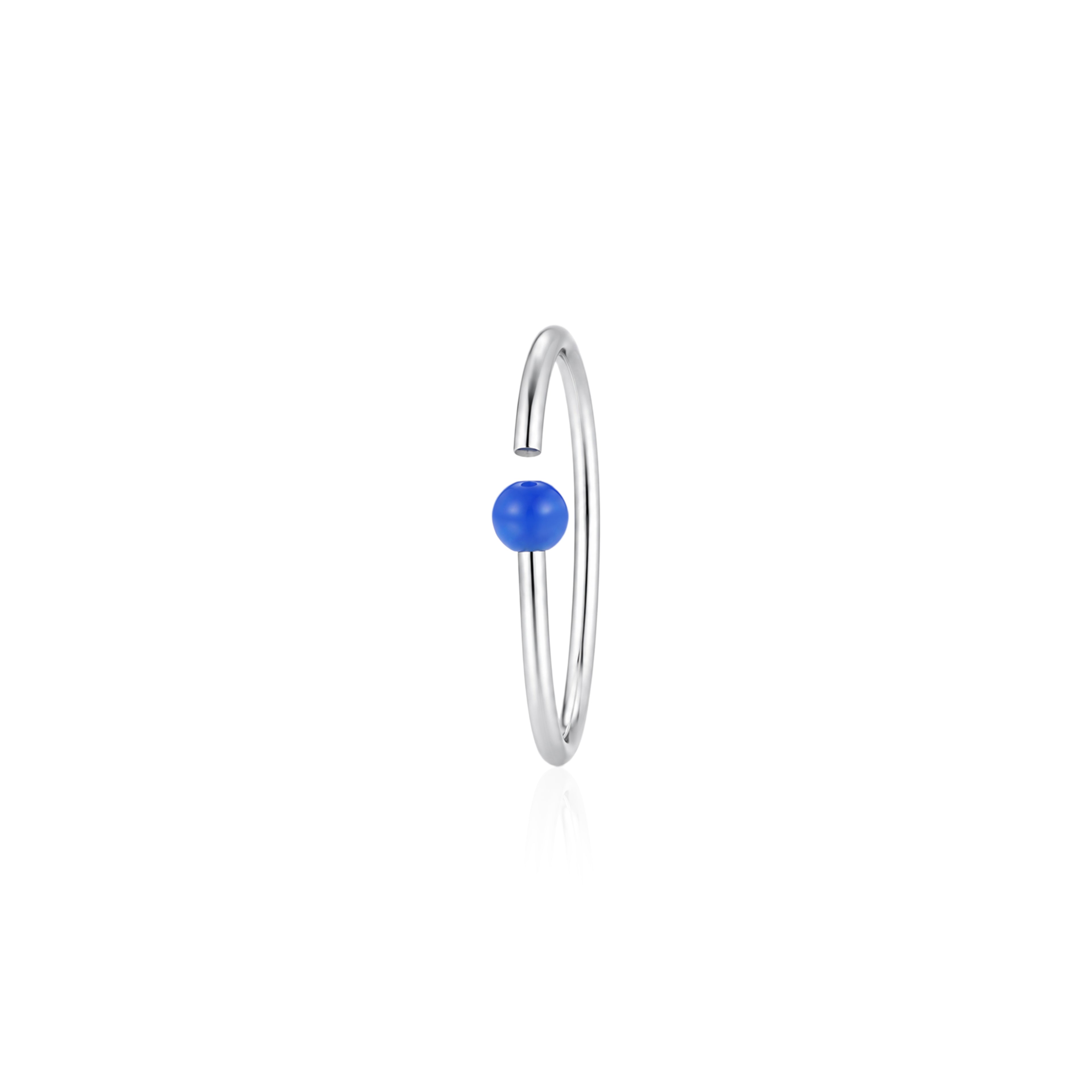Majestic Blue Brilliance 925 Sterling Silver Luxury Nosepin