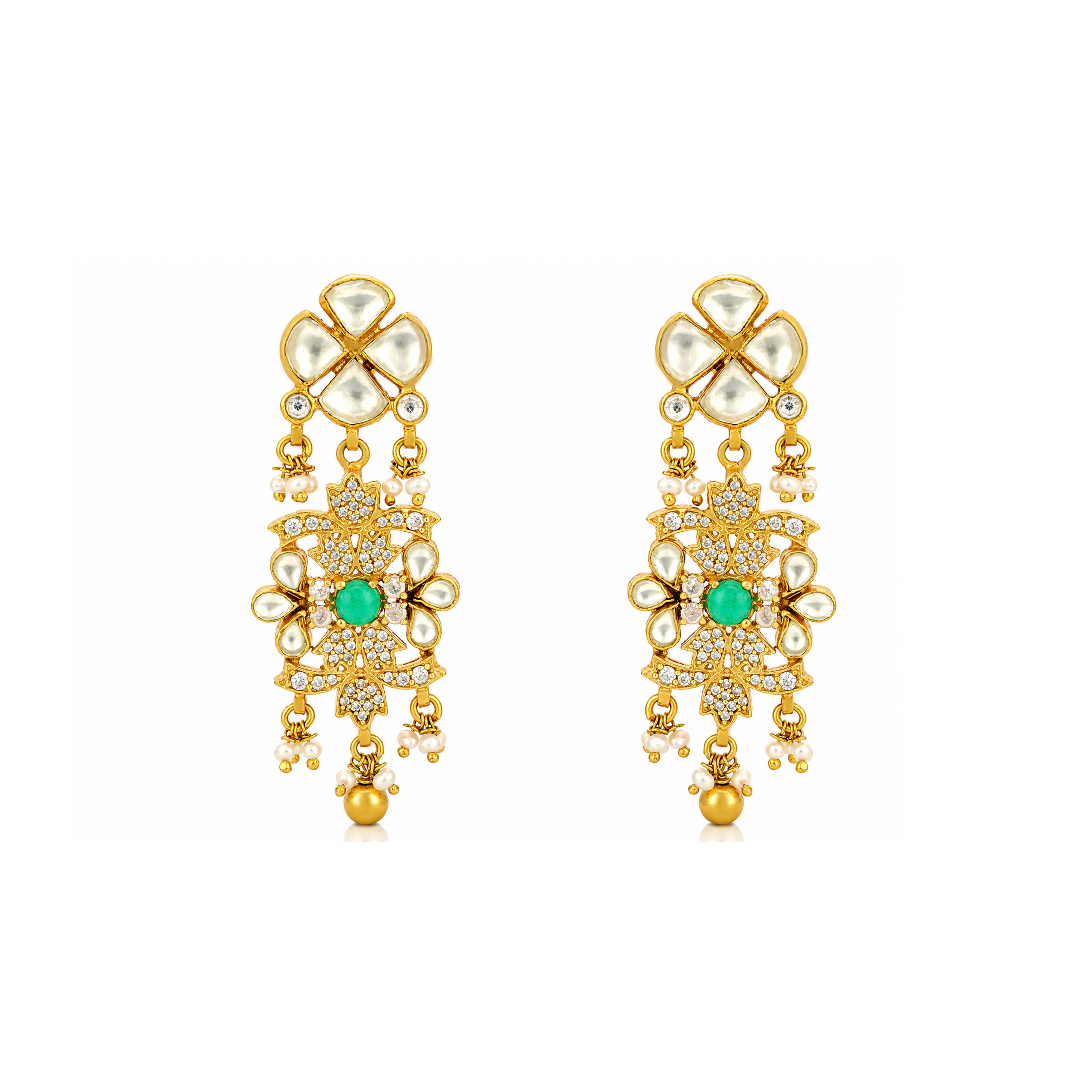 Majestic Emerald Radiance 925 Sterling Silver Premium Earrings