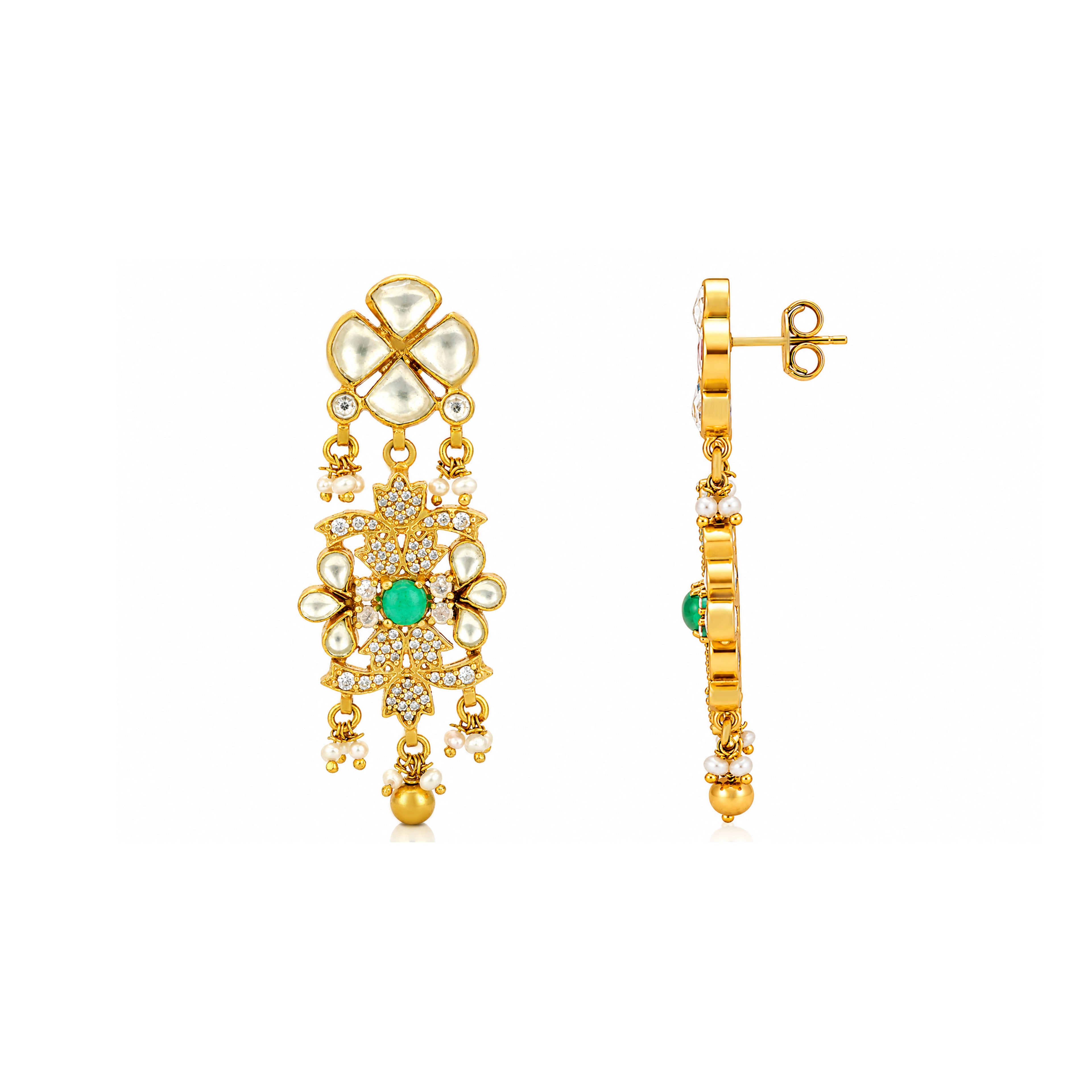 Majestic Emerald Radiance 925 Sterling Silver Premium Earrings