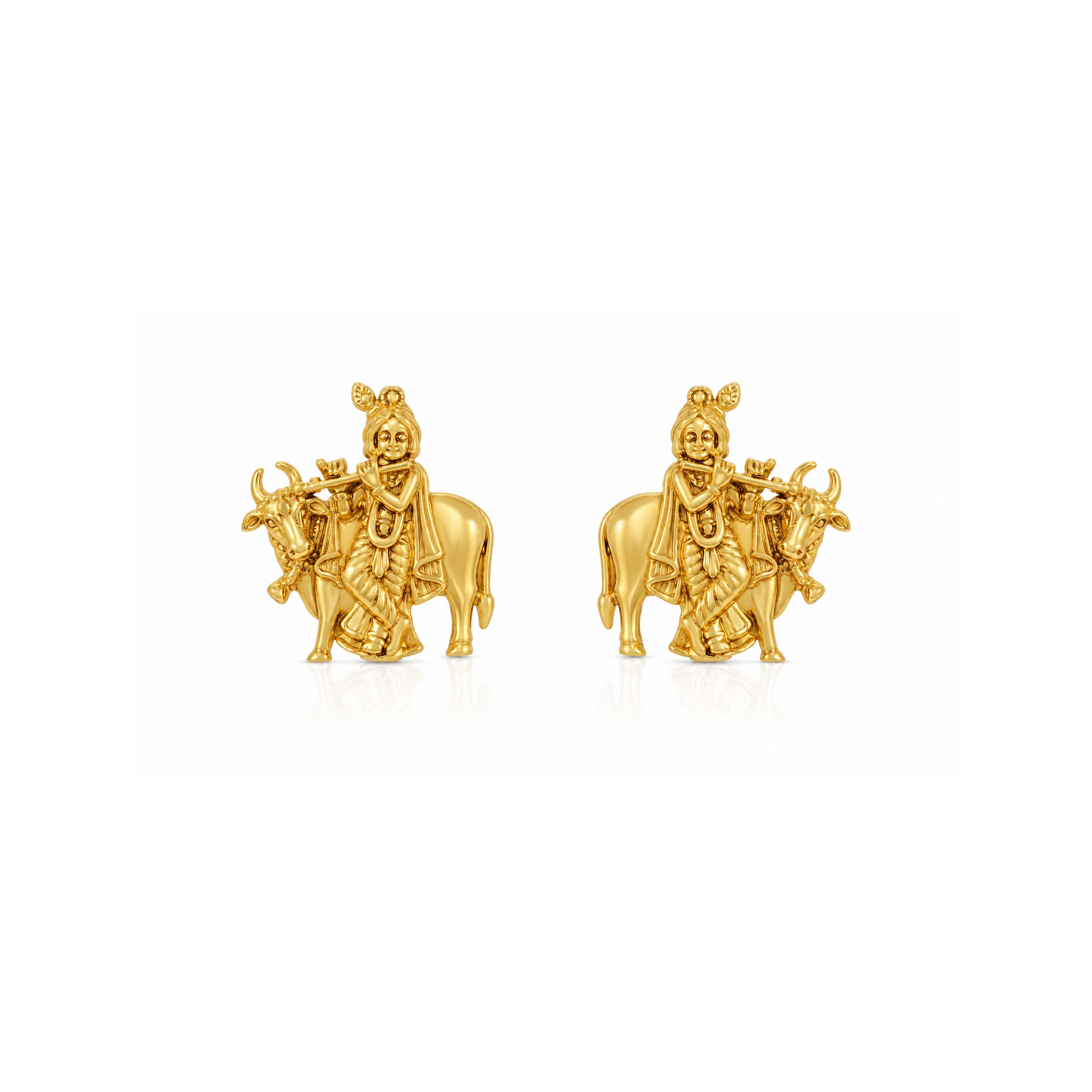 Majestic Krishna Heritage 925 Sterling Silver Statement Earrings