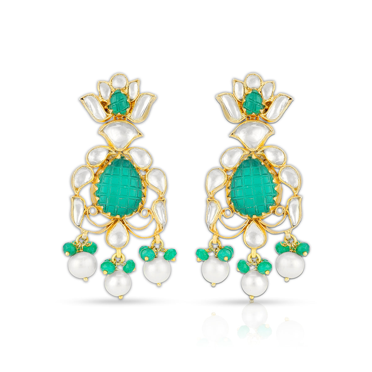 Majestic Lotus Elegance 925 Sterling Silver Pearl Earrings