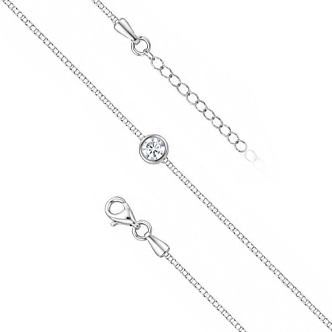 Minimal Halo Sterling Silver Bracelet