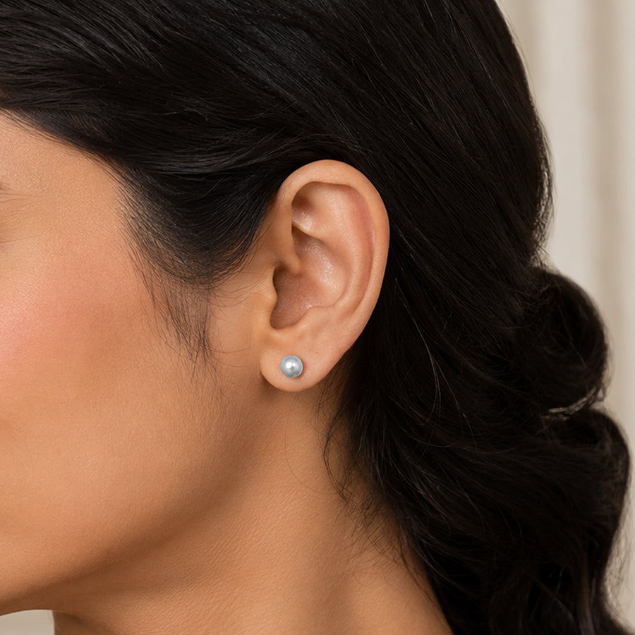 Minimalist High Polish Silver Ball Ear Studs