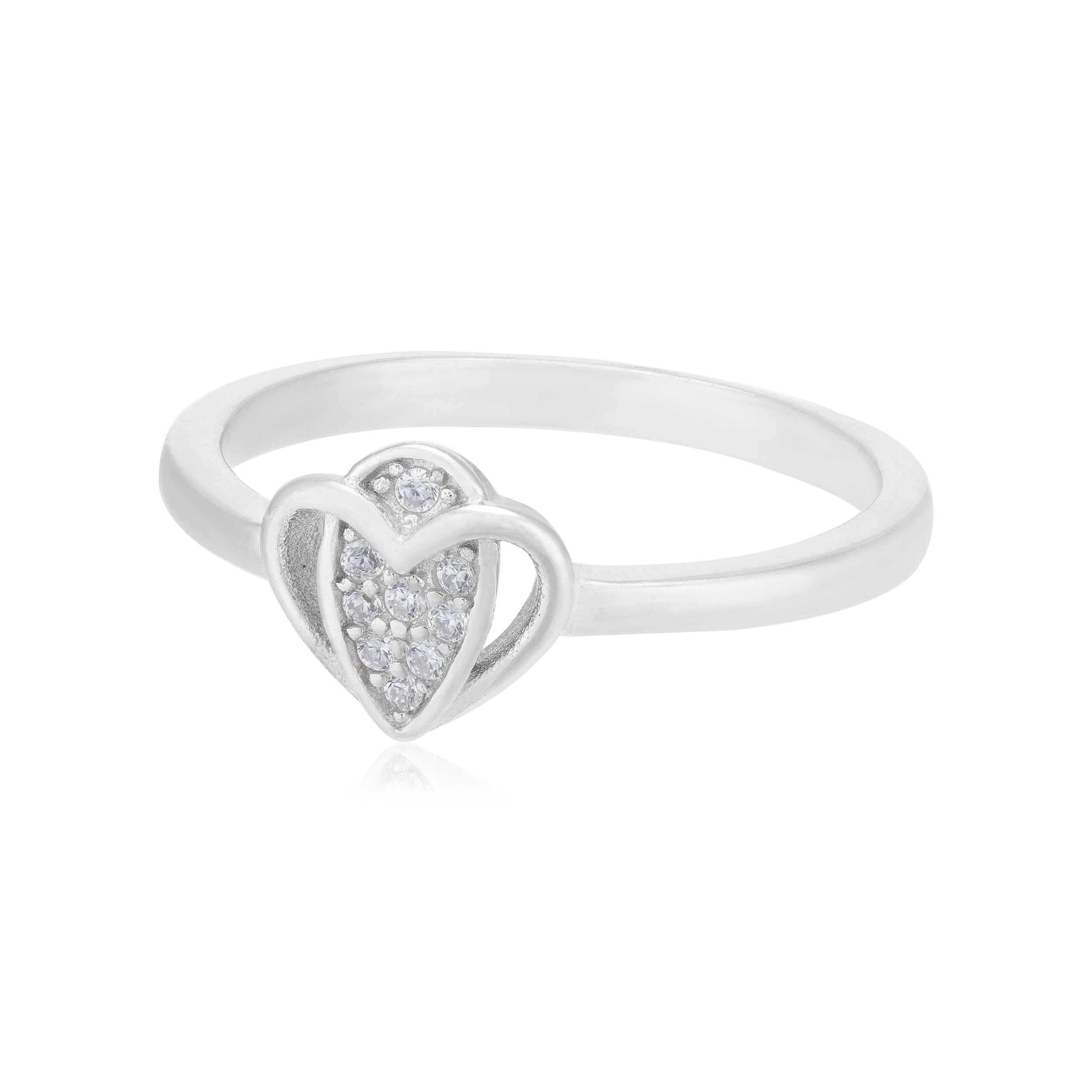 Minimalist 925 Rhodium Drop Stoned Ring