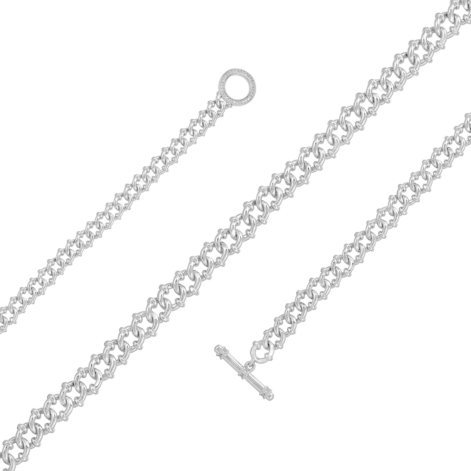 Minimalist Knot Rhodium Plated Cuban Bracelet