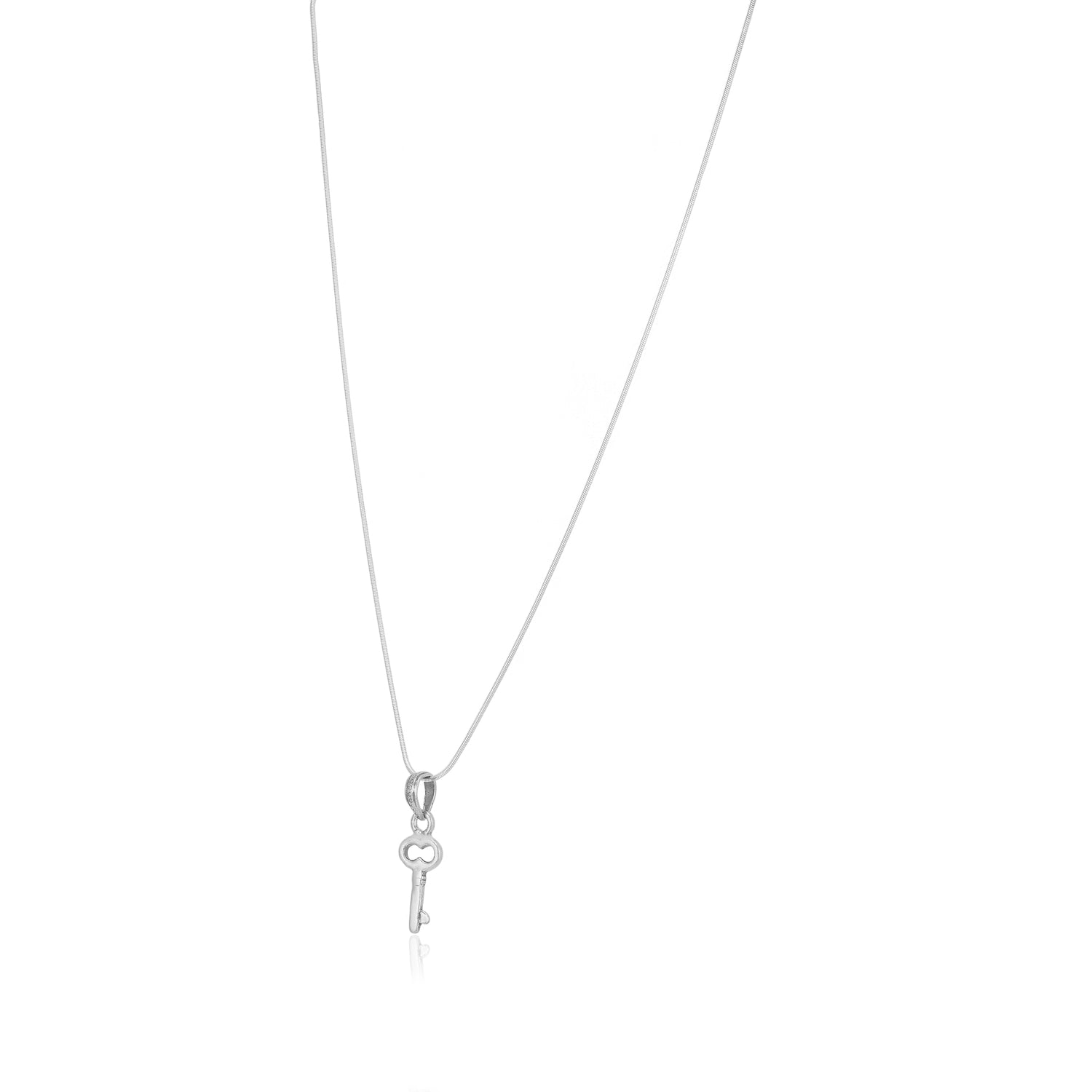 Minimalist Rhodium 925 Solitary Key Chain Pendants