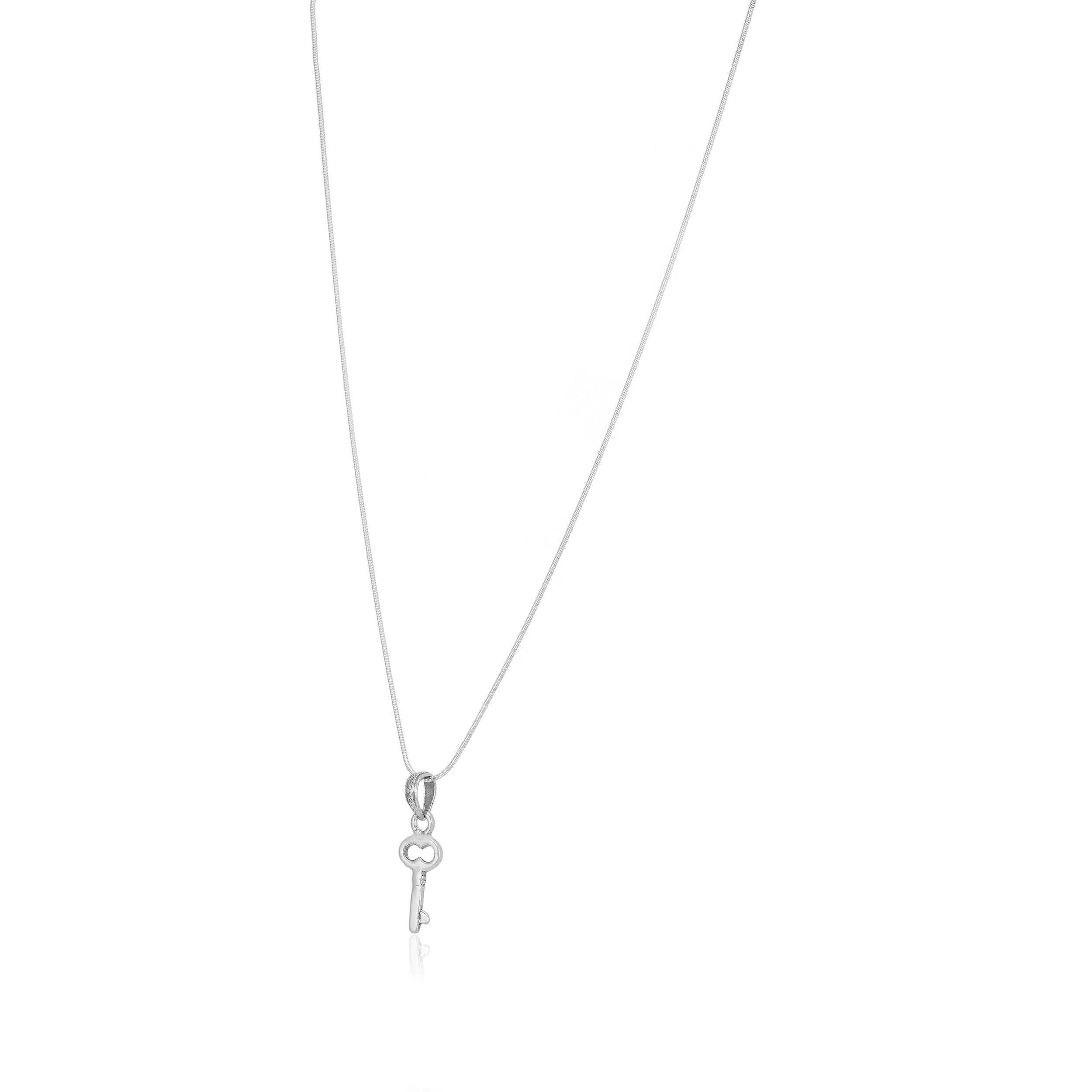 Minimalist Rhodium 925 Solitary Key Chain Pendants