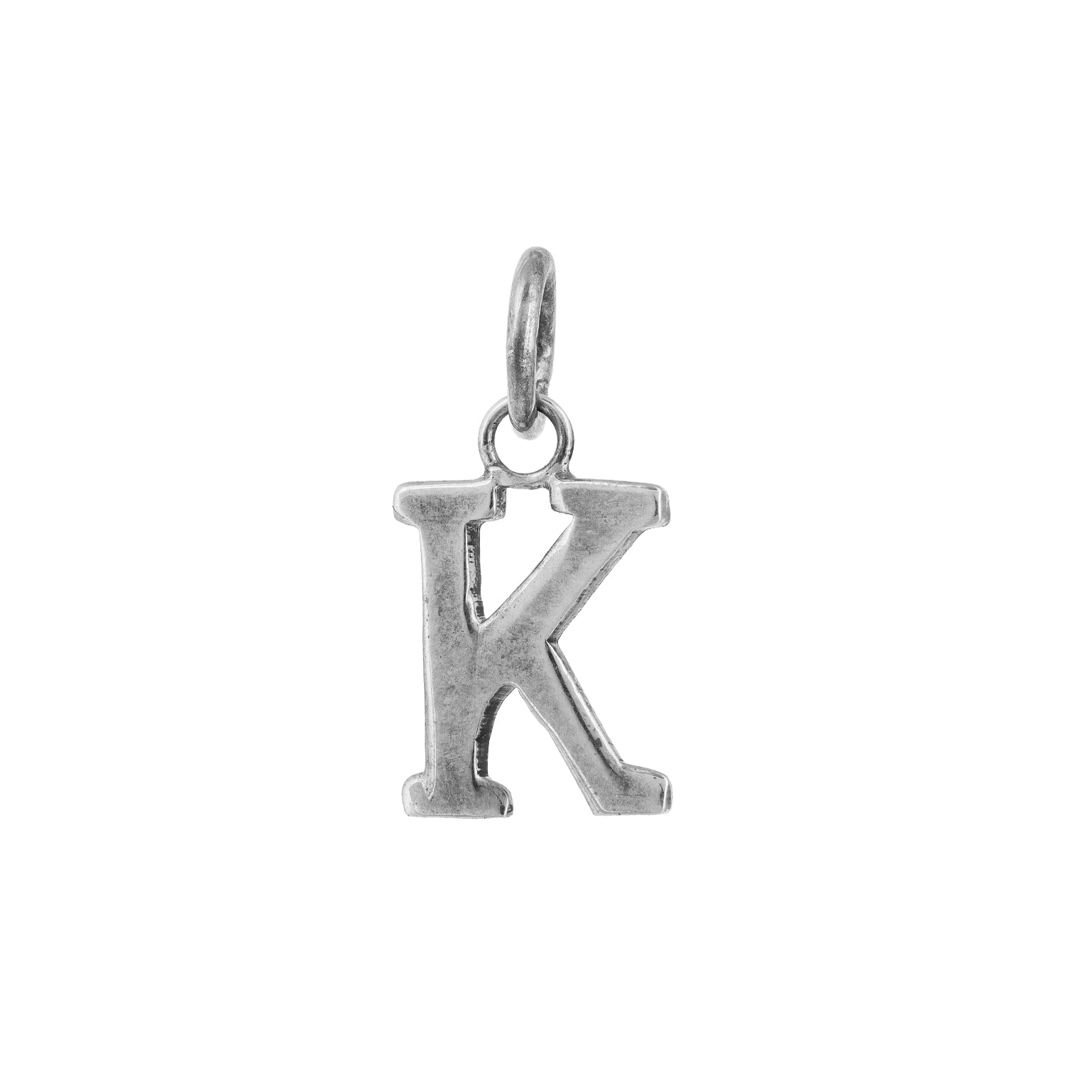 Modern Smooth Finish Letter K 925 Sterling Silver Pendant for women