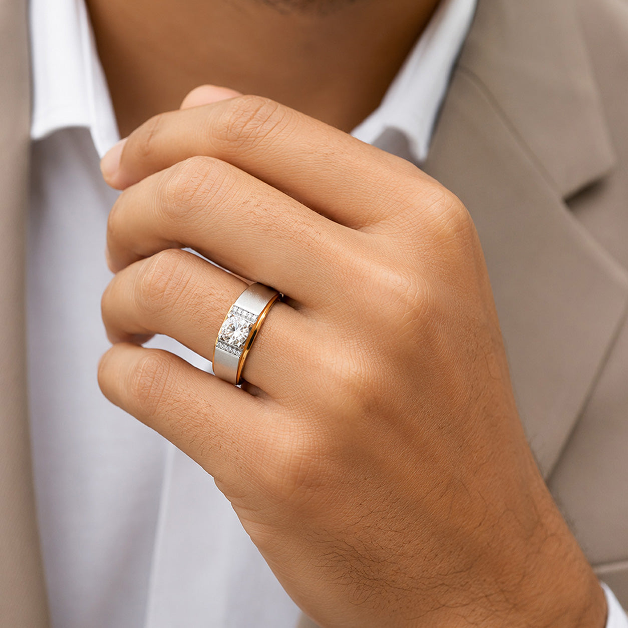 Modern White Stone Sterling Silver Ring