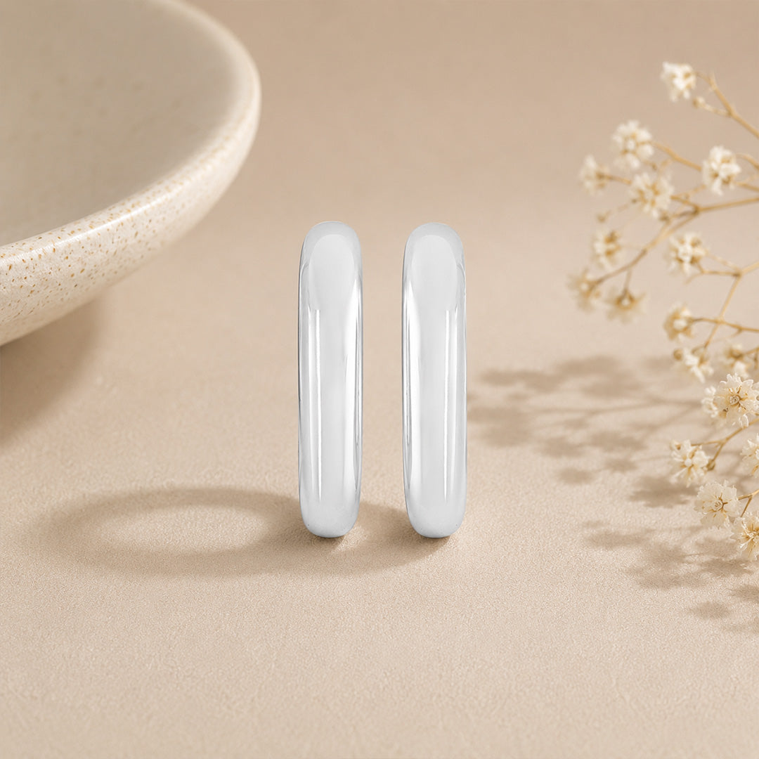 Modern Hollow Hoop 925 Sterling Silver Earring for Women