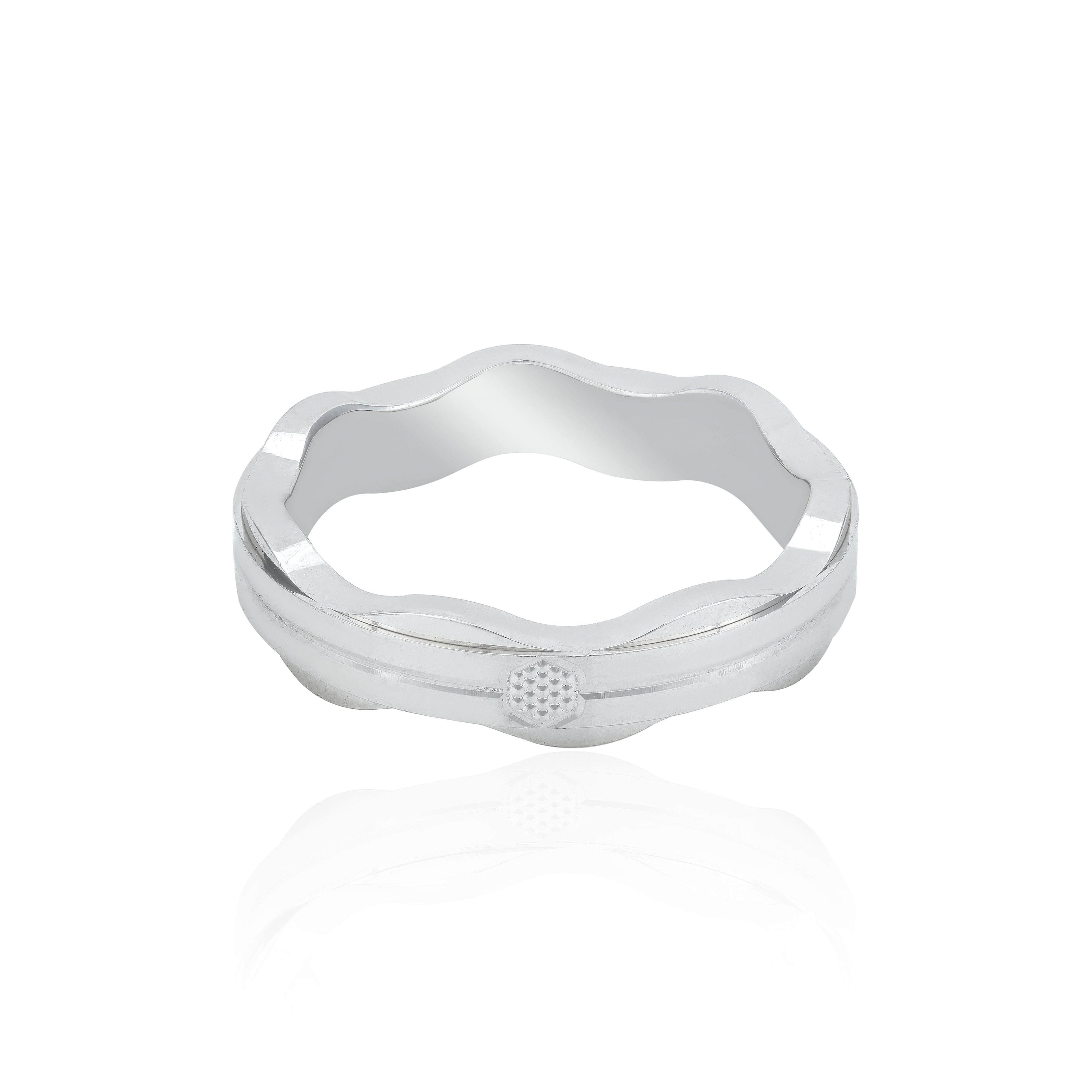 Modern Wavy Pattern 925 Sterling Silver Ring for Women