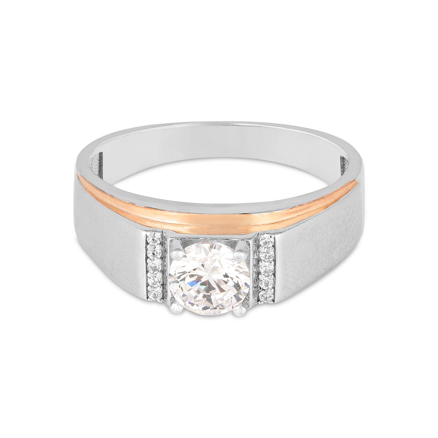 Modern White Stone Sterling Silver Ring