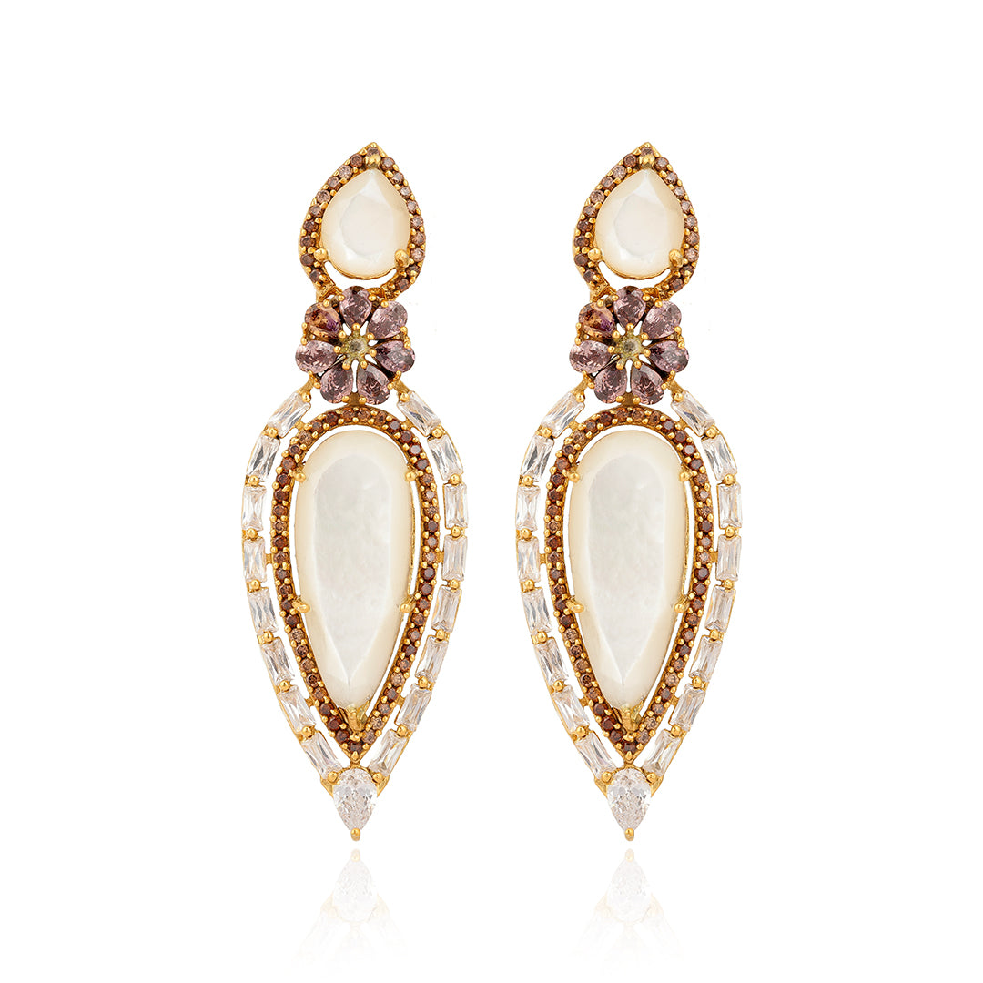 Moonstone Chandelier 925 Sterling Silver Earrings