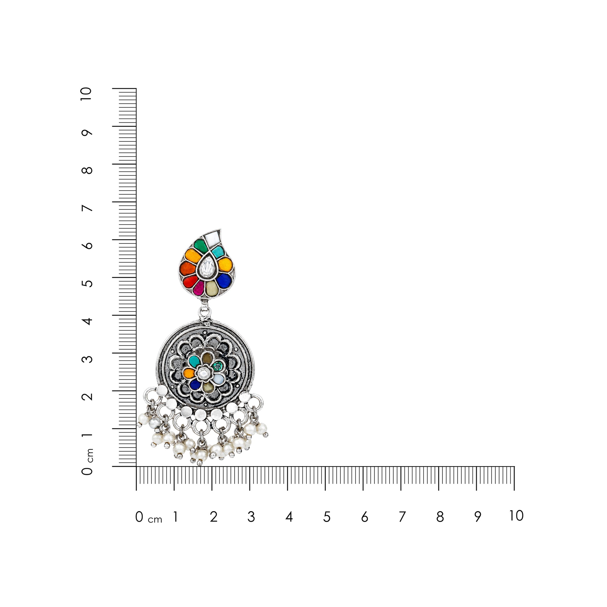 Multi Color Paisley Chandbali Earrings