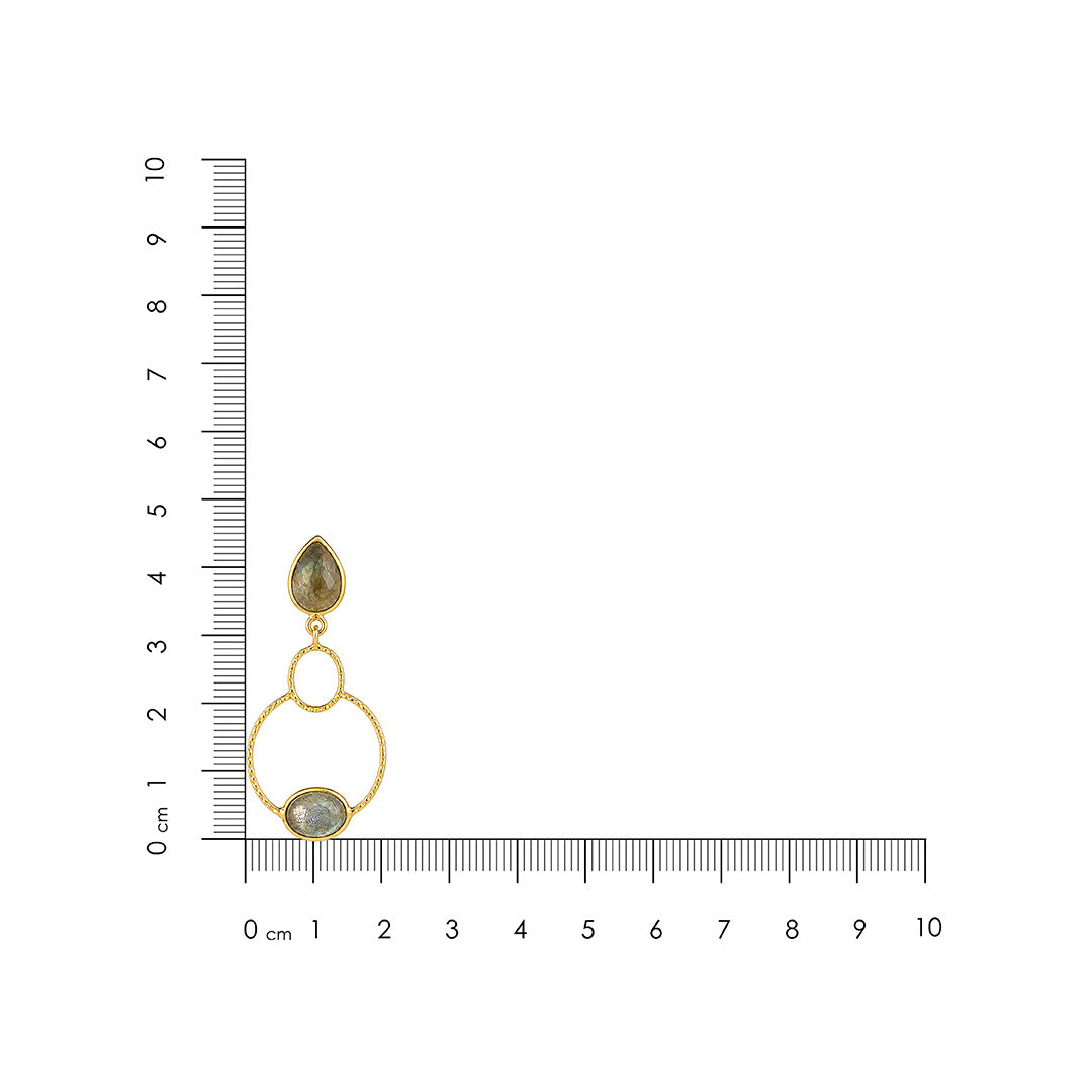 Mystic Crystal Gold Halo 925 Sterling Silver Dangle Earrings