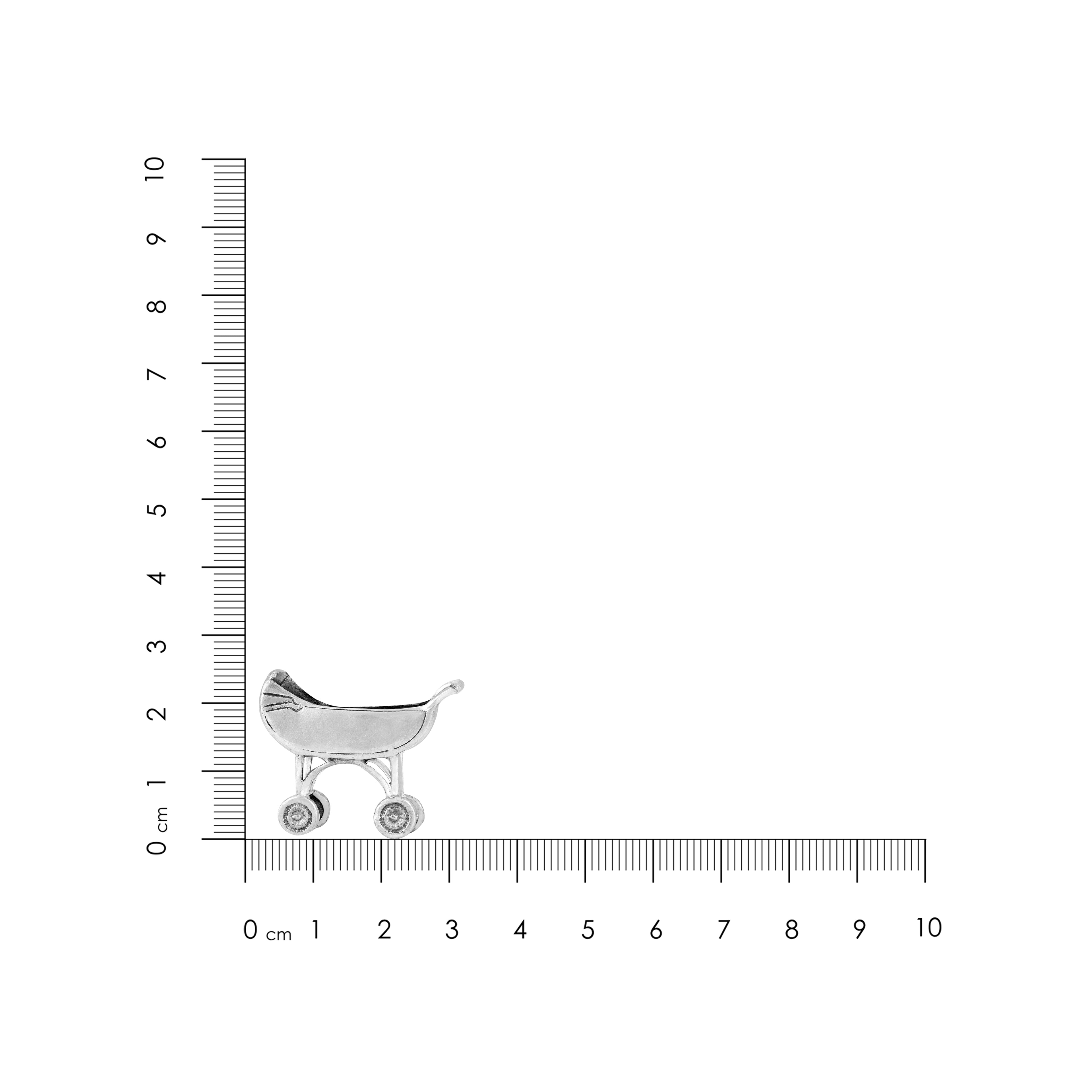 Newborn Baby Carriage 925 Sterling Silver Miniature