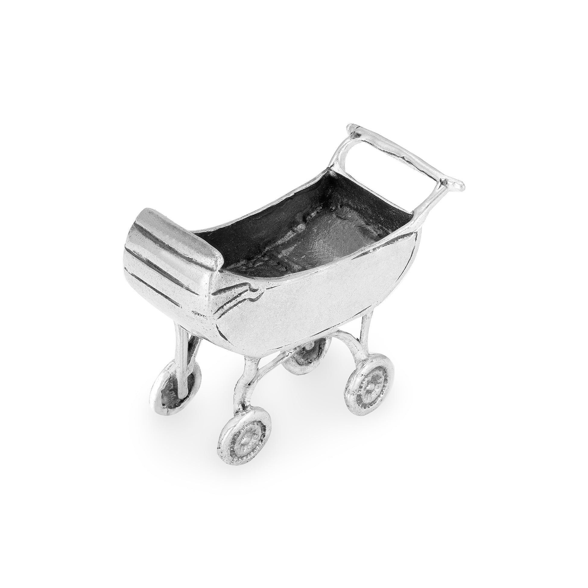 Newborn Baby Carriage 925 Sterling Silver Miniature