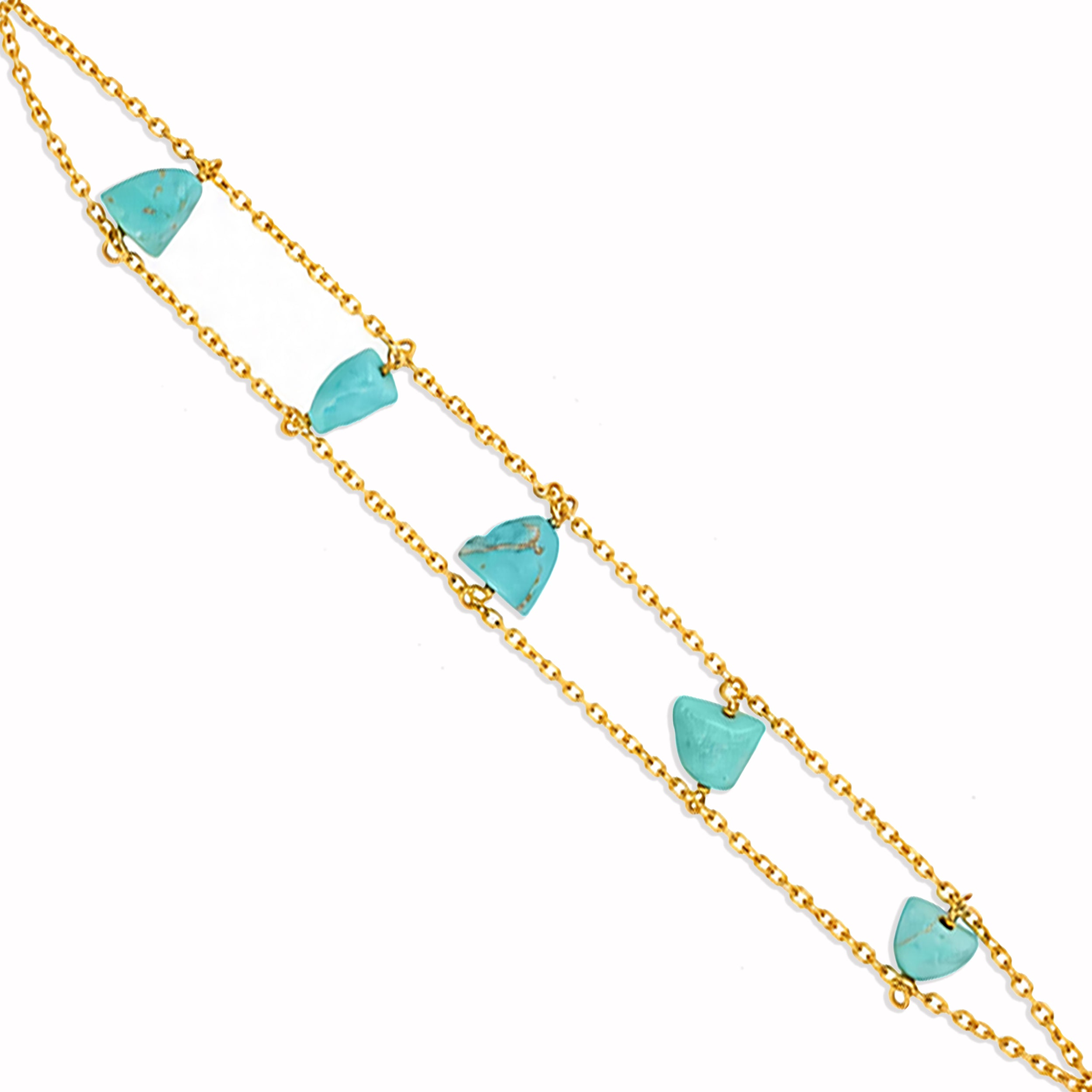 Ocean Breeze 925 Sterling Silver Double Chain Bracelet