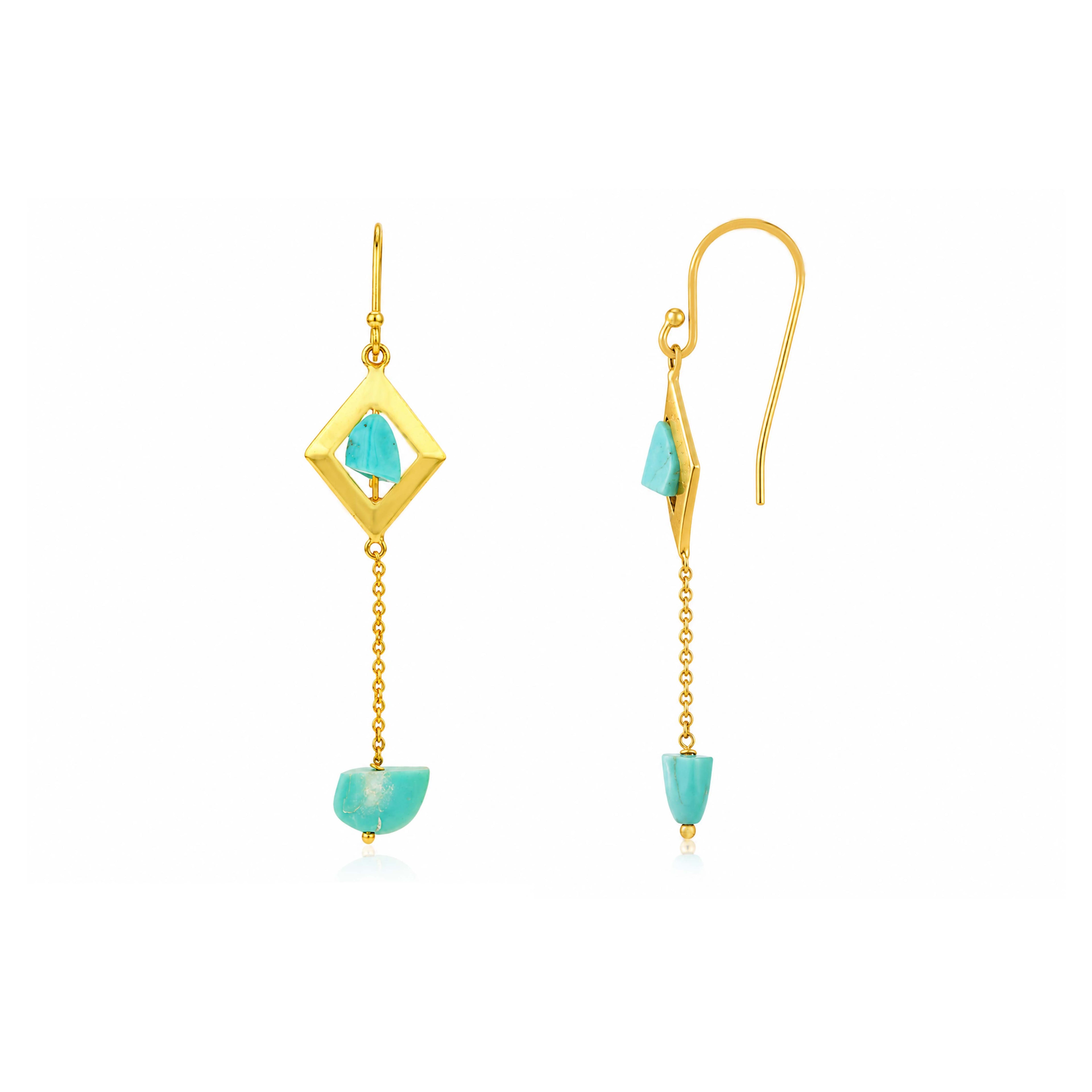 Ocean Crystal Chain 925 Sterling Silver Designer Earring
