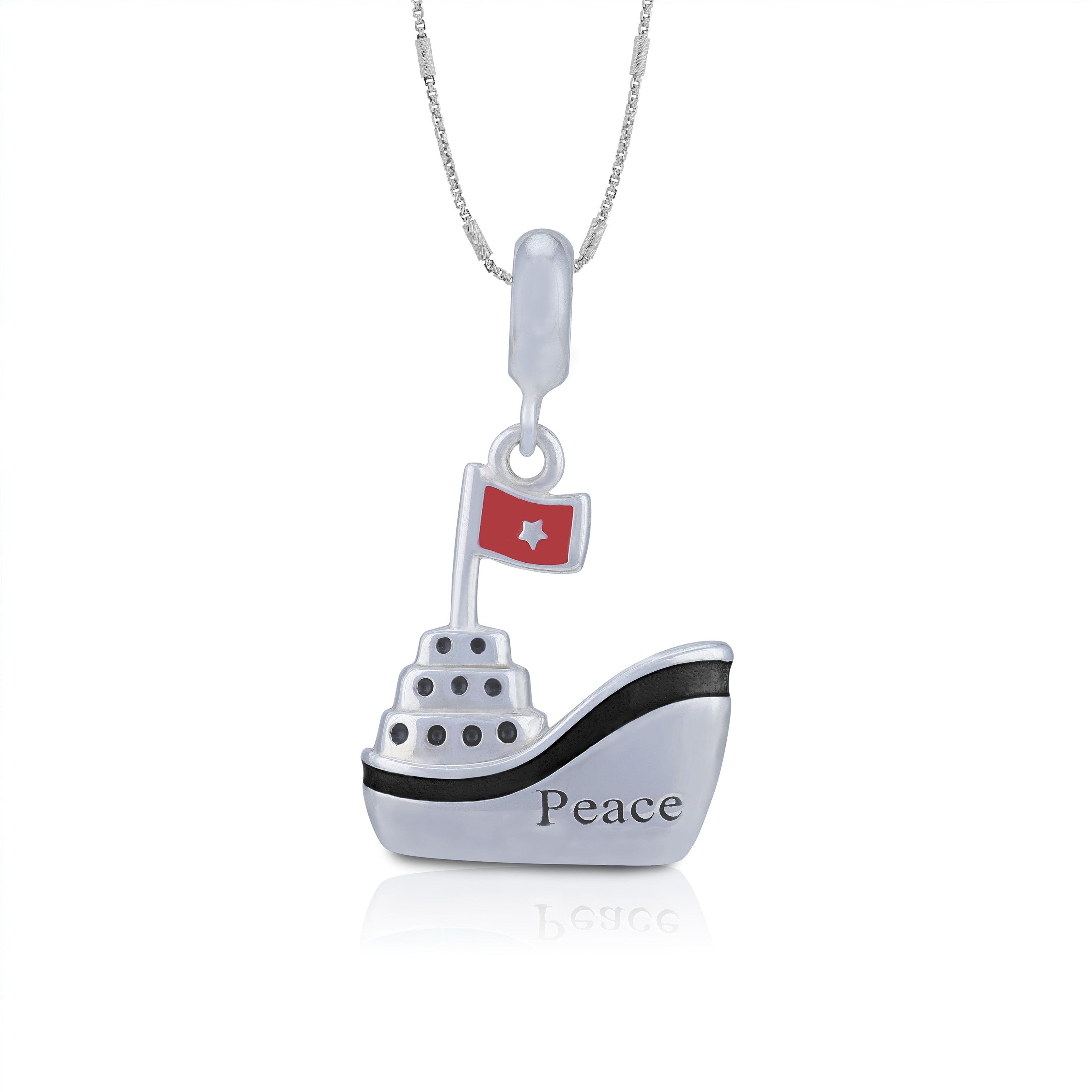 Ocean Peace 925 Sterling Silver Cruise Boat Pendant
