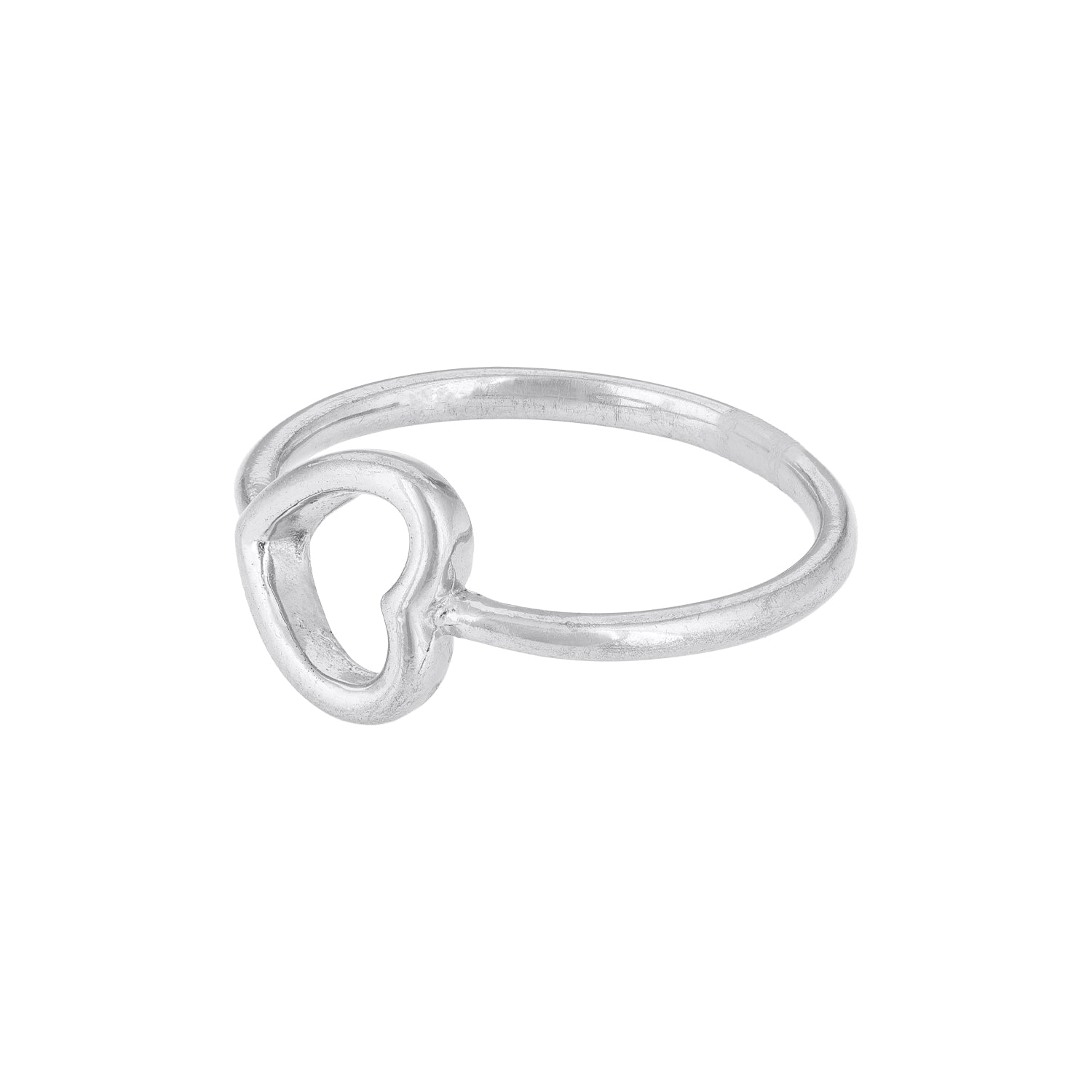 Open Heart Silver Ring