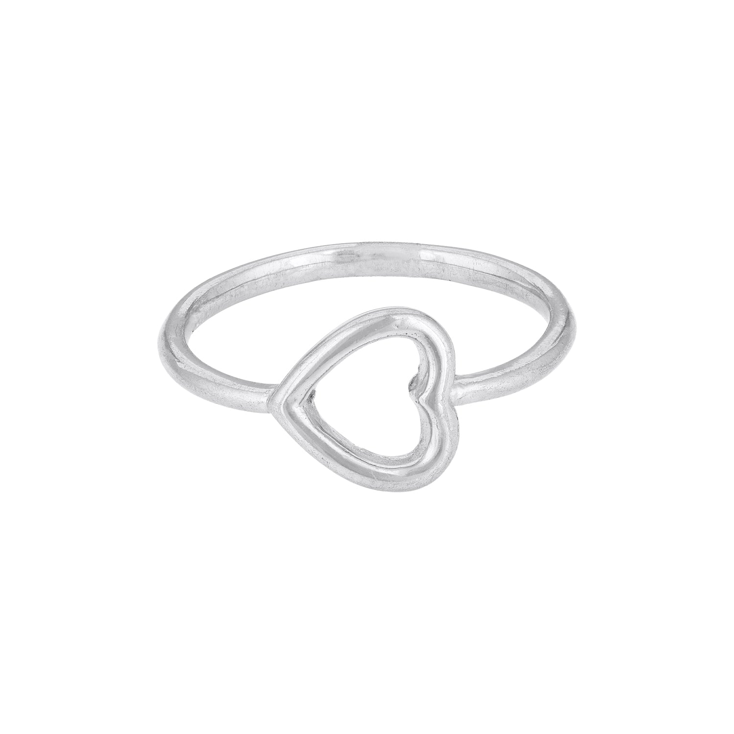 Open Heart Silver Ring