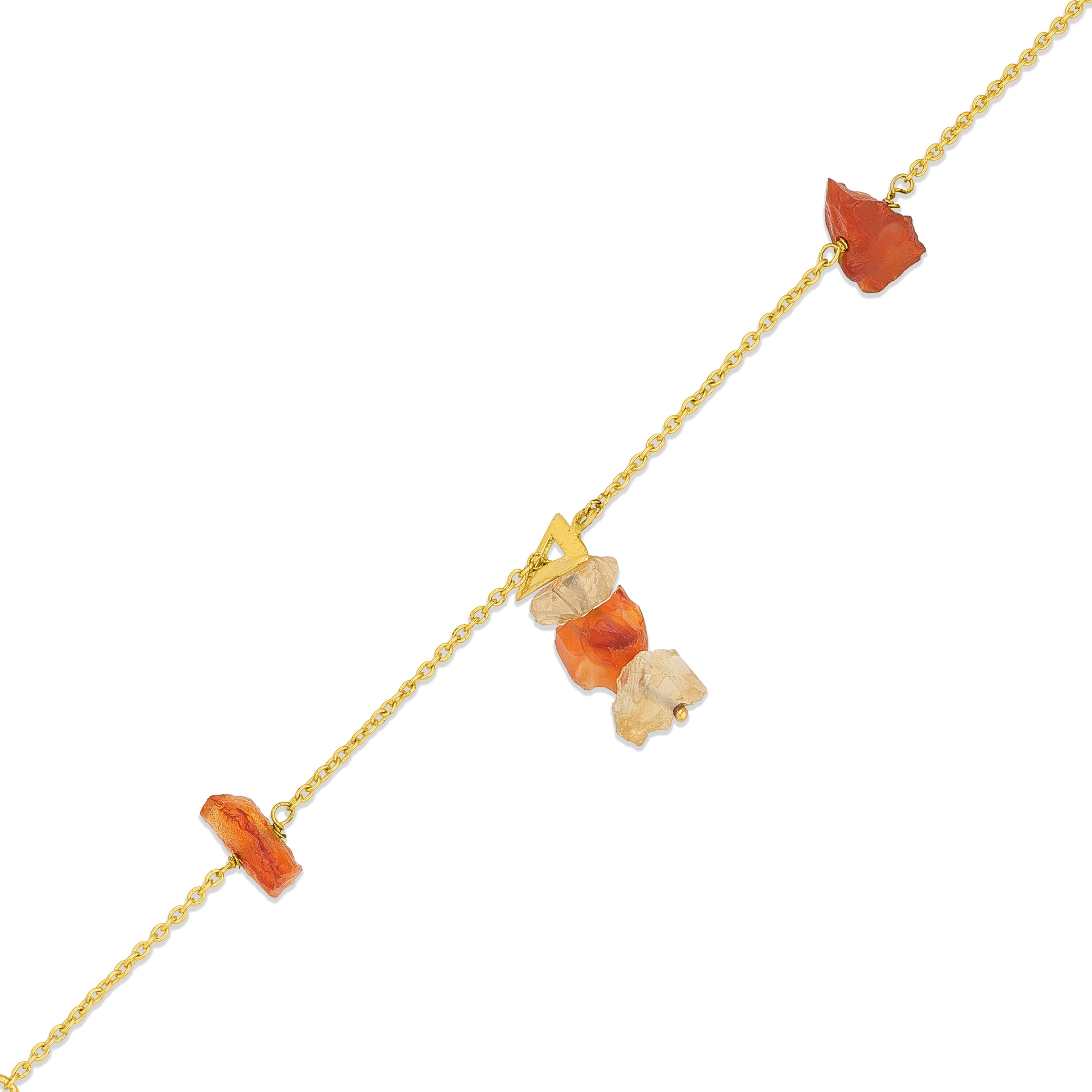 Orange Quartz 925 Sterling Silver Designer Bracelet