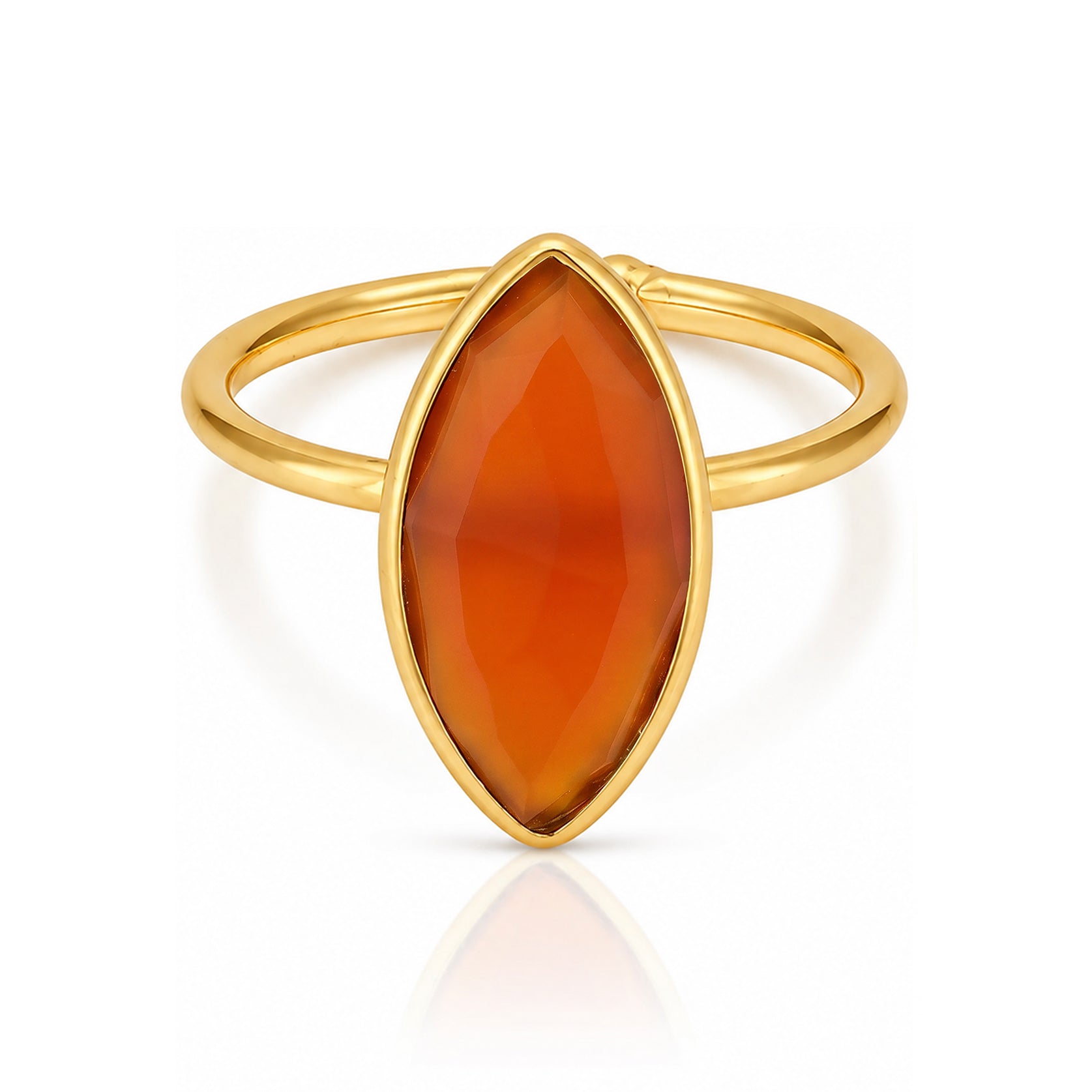 Orange Stone 925 Sterling Silver Fashion Ring