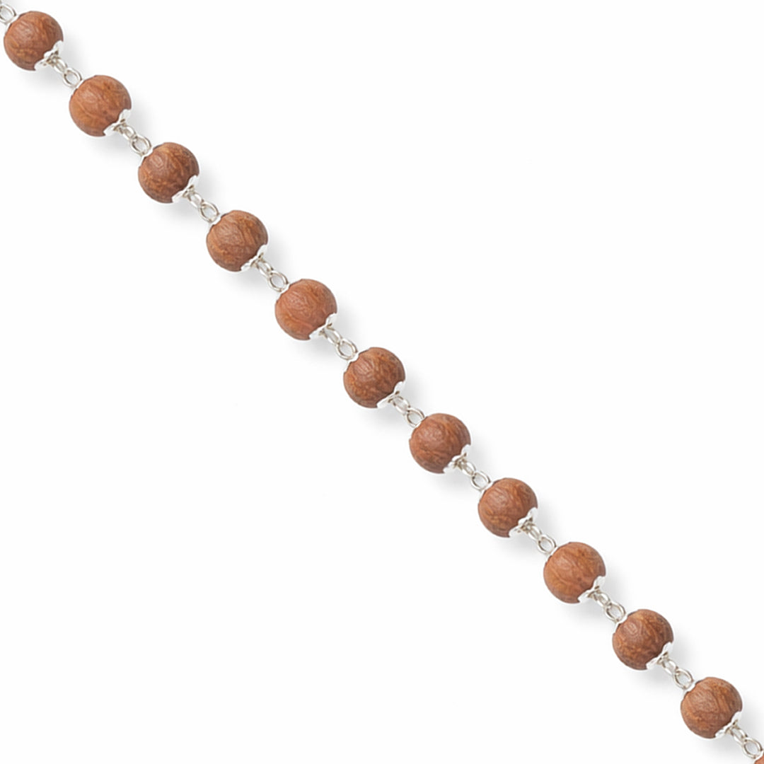 Organic Brown Beads 925 Sterling Silver Elegant Bracelet for Women