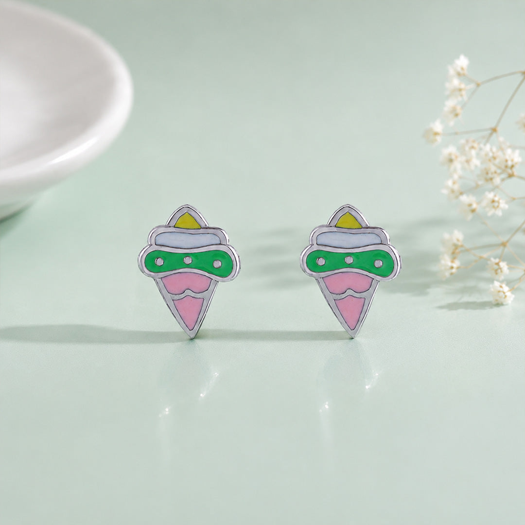 Pastel Ice Cream Dream 925 Sterling Silver Baby Stud