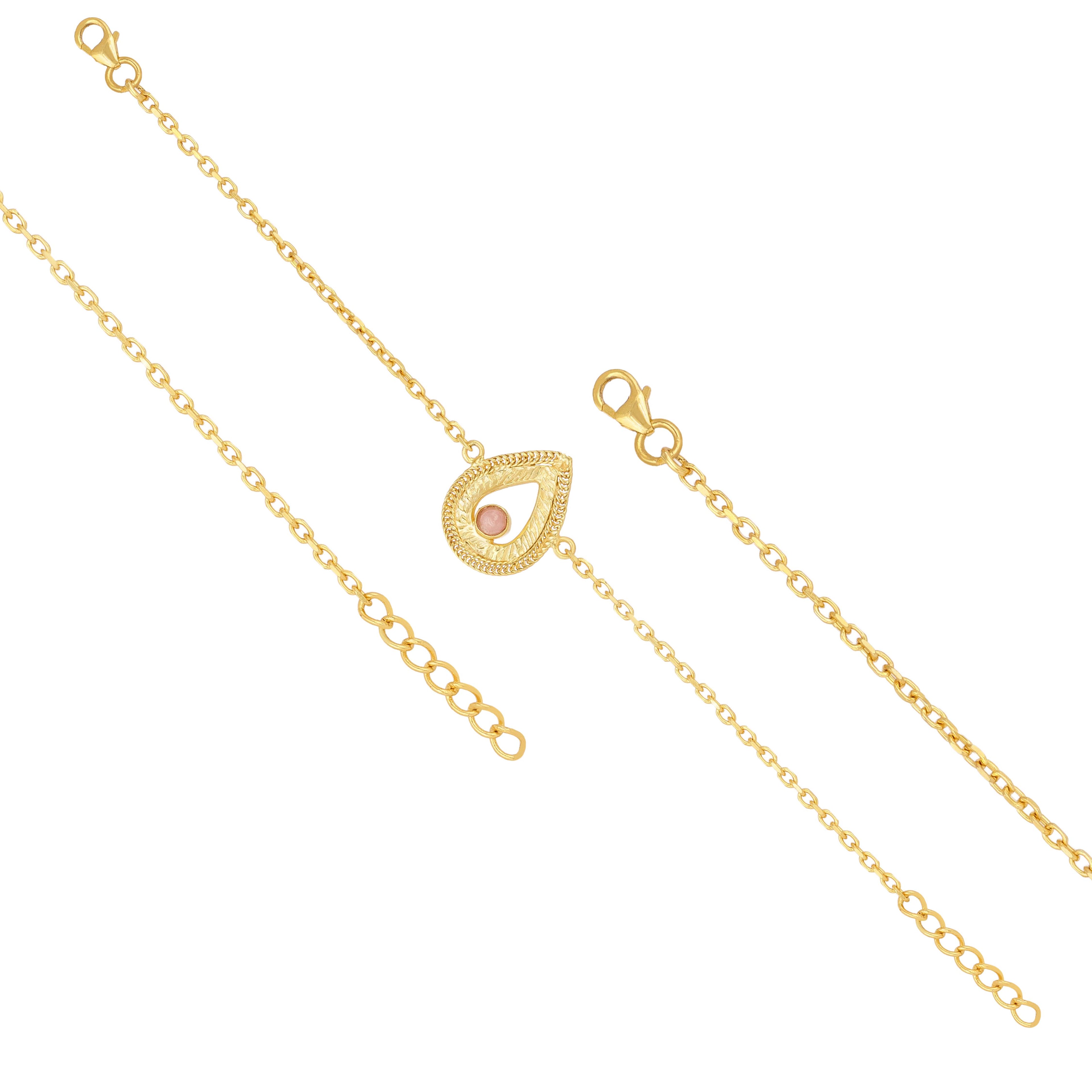Pear Teardrop 925 Sterling Silver Chain Bracelet